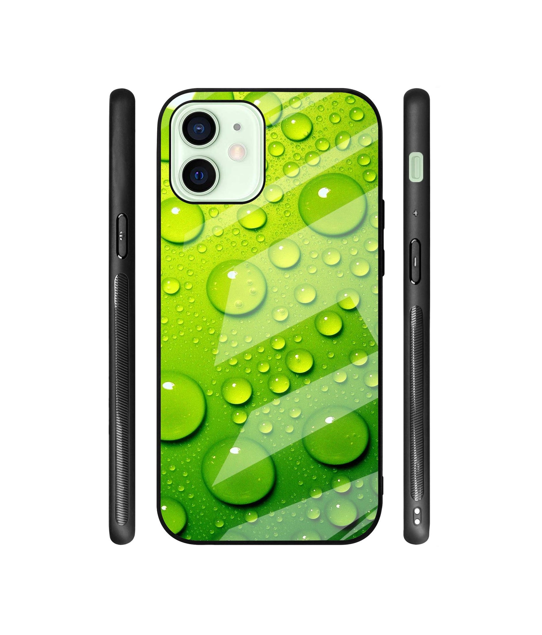 Green Bubbles Designer Printed Glass Cover for Apple iPhone 12 Mini