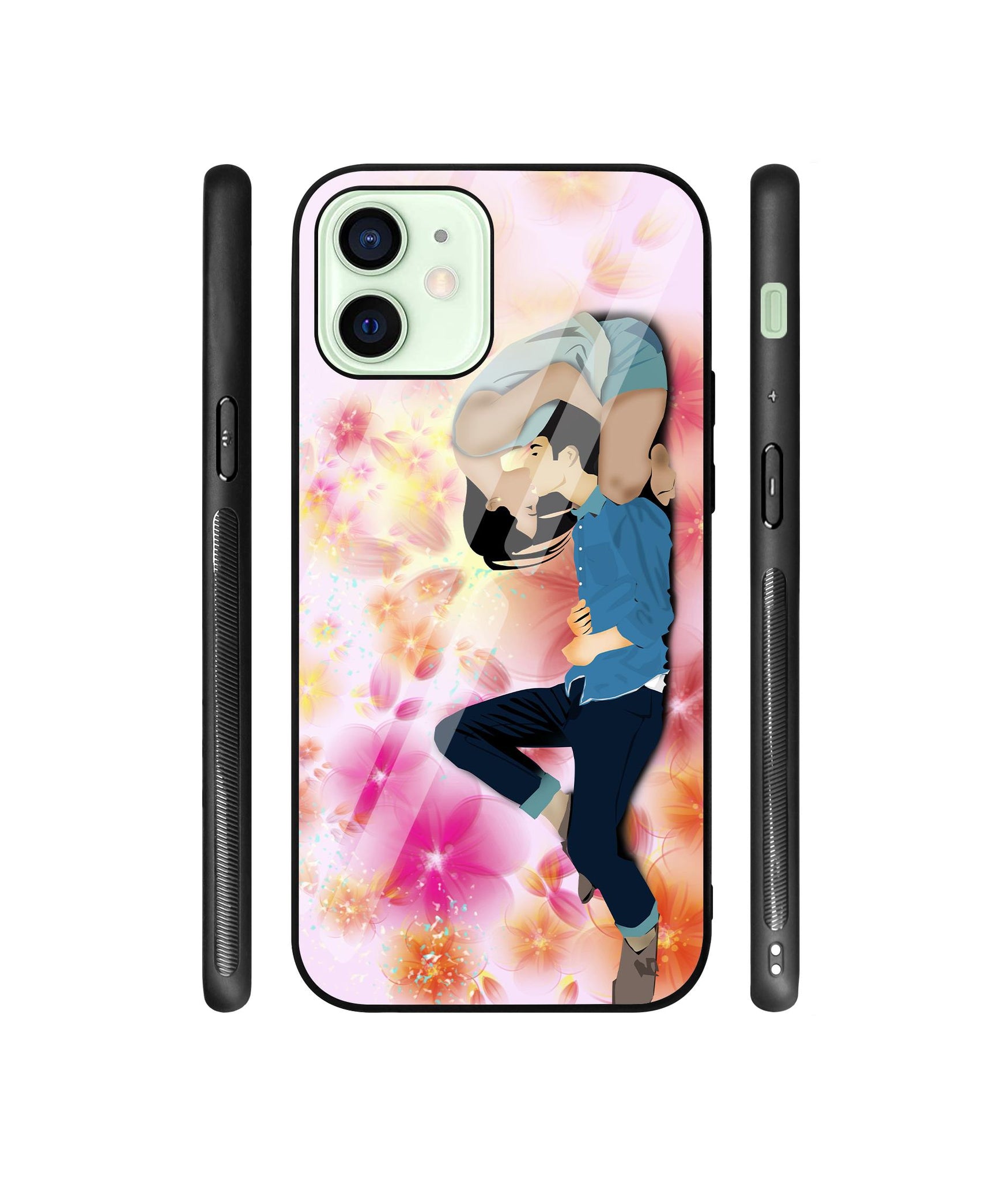Couple Love Designer Printed Glass Cover for Apple iPhone 12 Mini