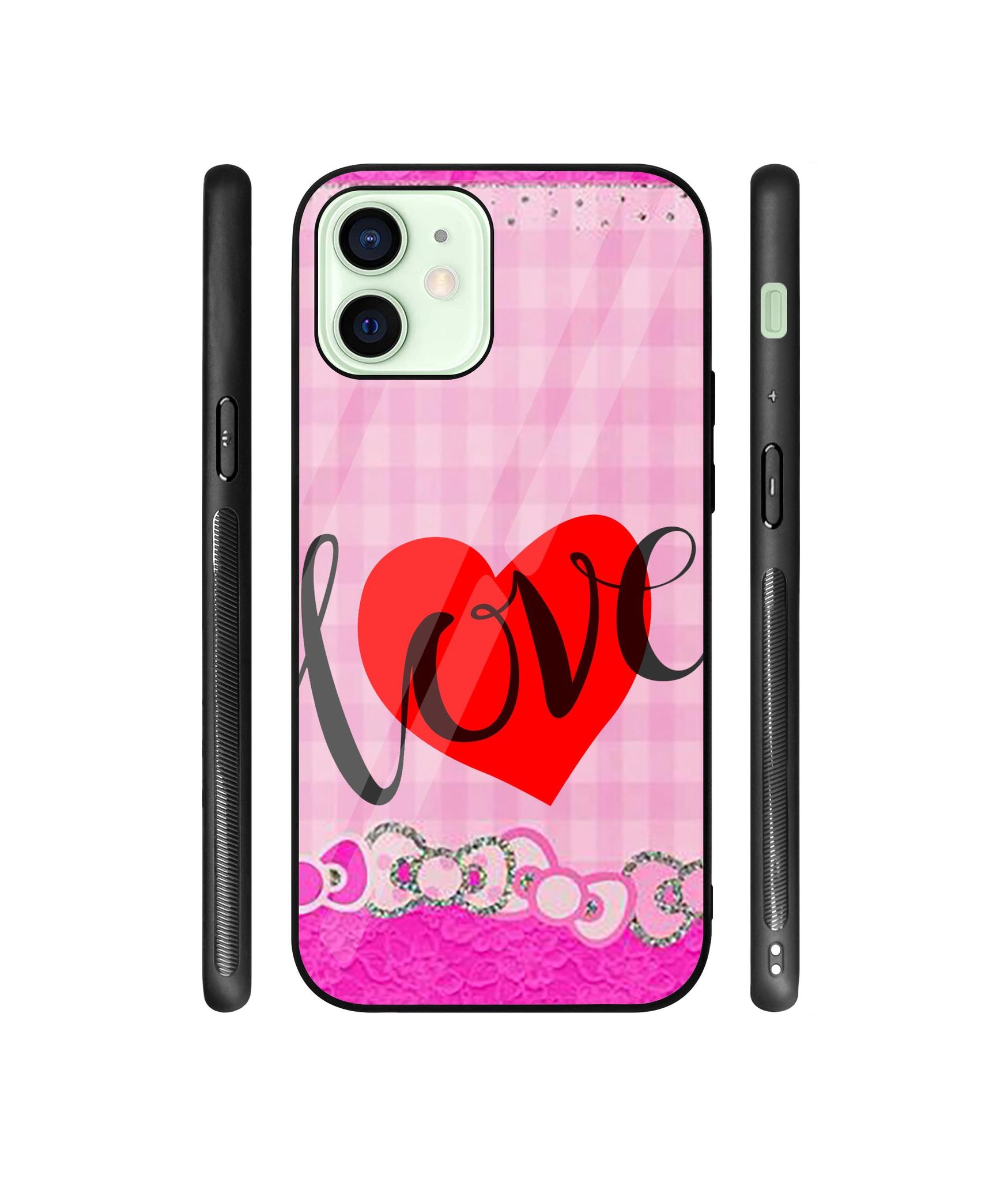 Love Print On Cloth Designer Printed Glass Cover for Apple iPhone 12 Mini
