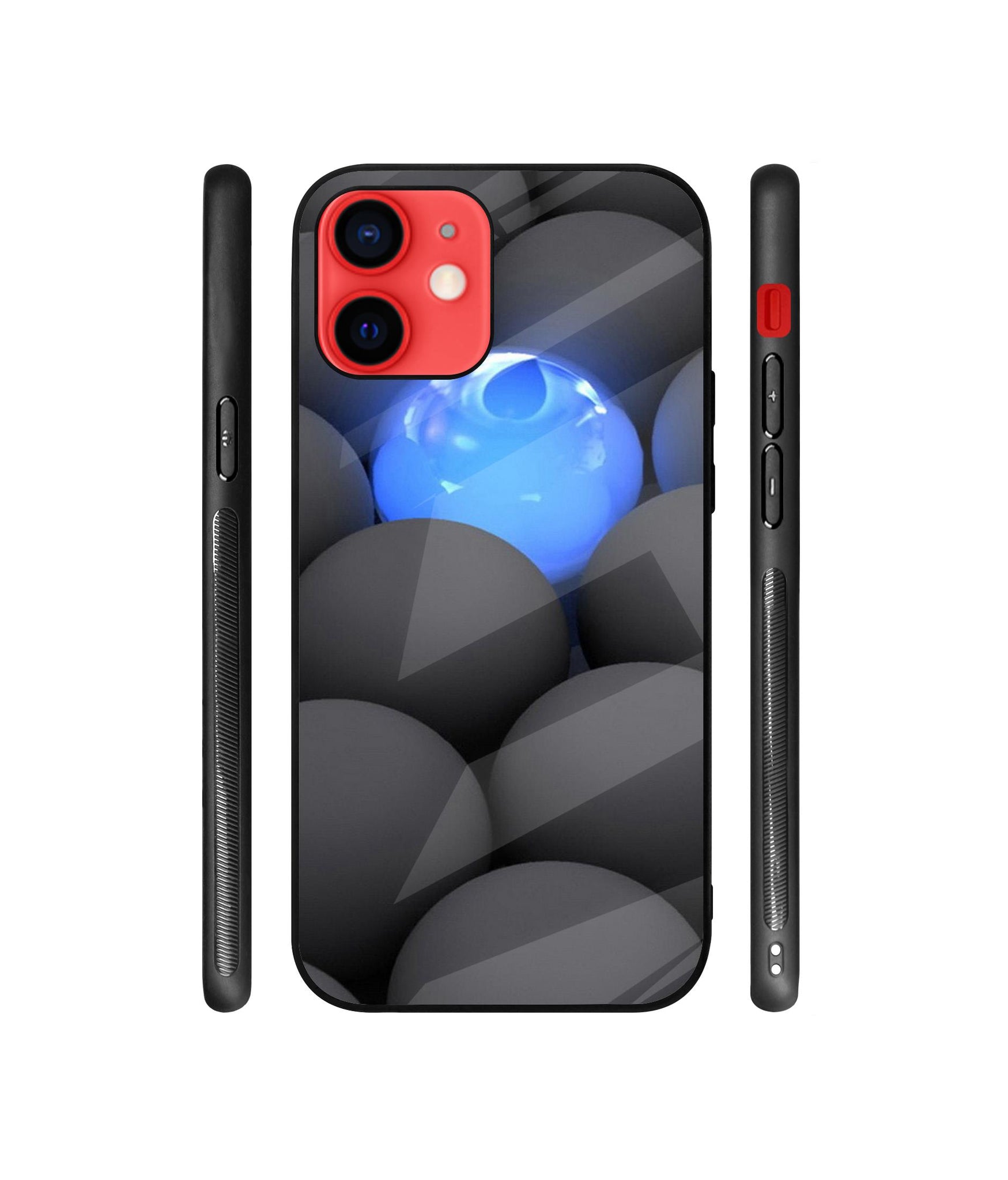 Balls Dark Neon Sight Surface Designer Printed Glass Cover for Apple iPhone 12 / iPhone 12 Pro