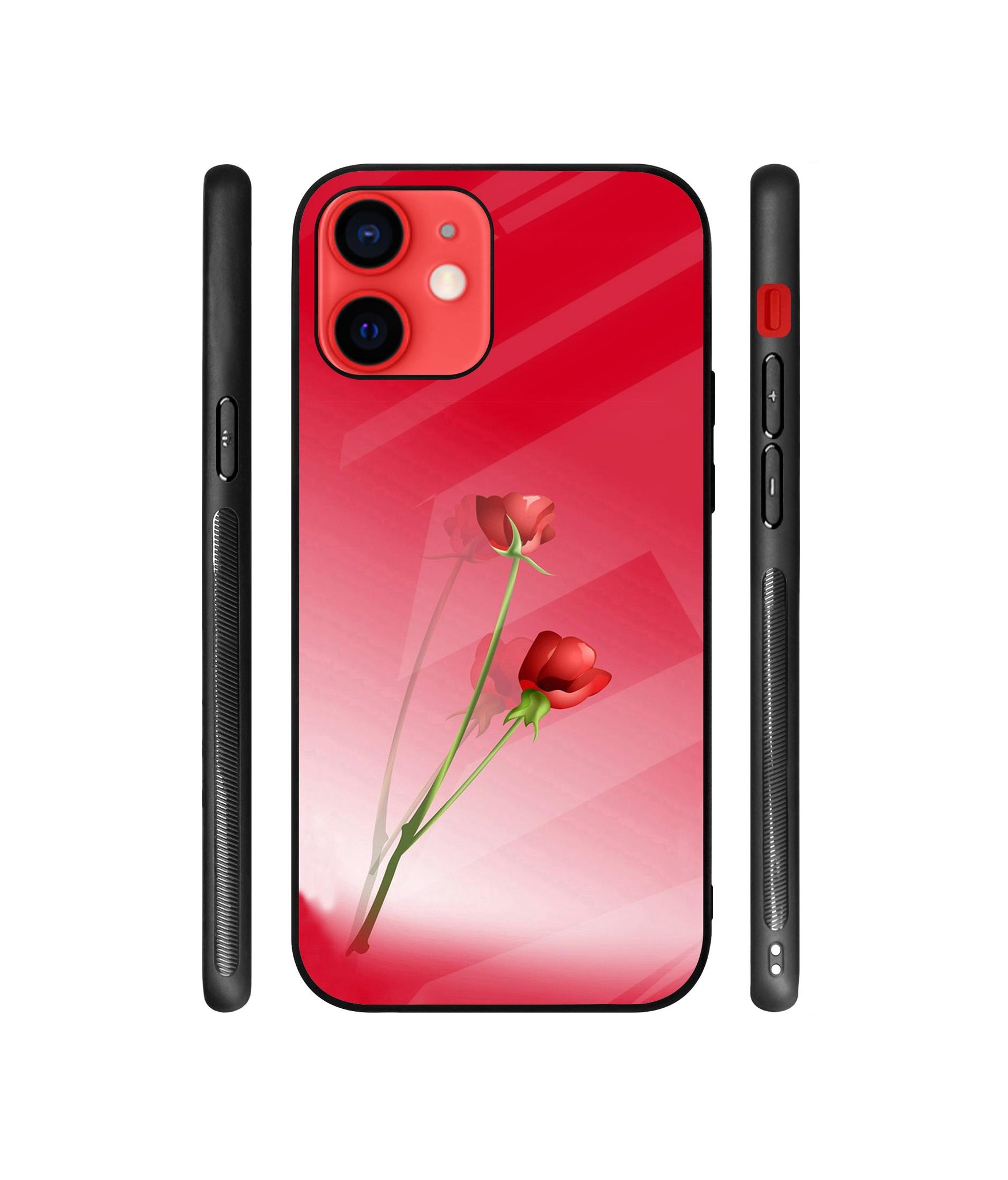 Red Roses Designer Printed Glass Cover for Apple iPhone 12 / iPhone 12 Pro