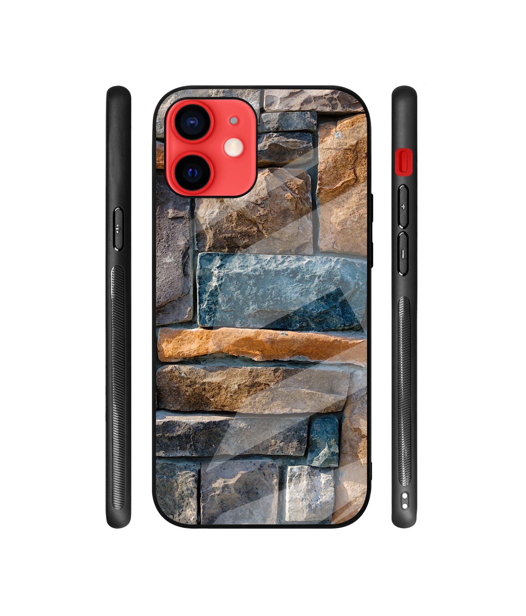 Decorative Stone Cladding Designer Printed Glass Cover for Apple iPhone 12 / iPhone 12 Pro