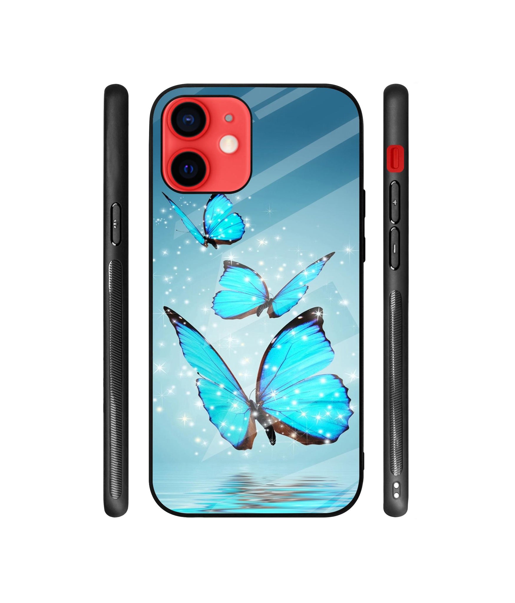 Flying Butterflies Designer Printed Glass Cover for Apple iPhone 12 / iPhone 12 Pro