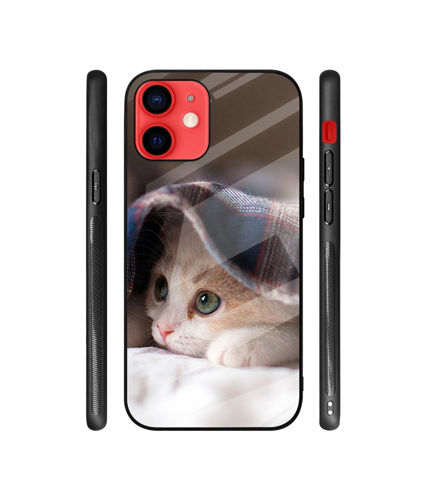 Sleepy Kitten Designer Printed Glass Cover for Apple iPhone 12 / iPhone 12 Pro