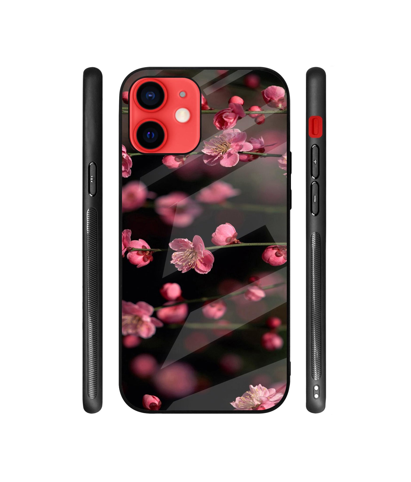 Pink Flowers Designer Printed Glass Cover for Apple iPhone 12 / iPhone 12 Pro