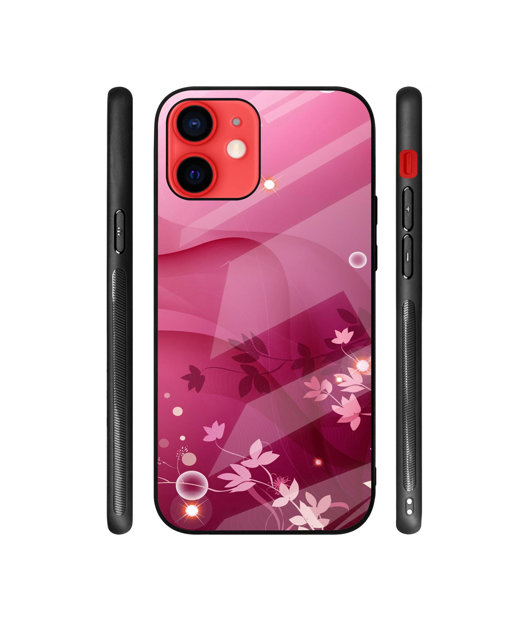 Pink Abstract Designer Printed Glass Cover for Apple iPhone 12 / iPhone 12 Pro