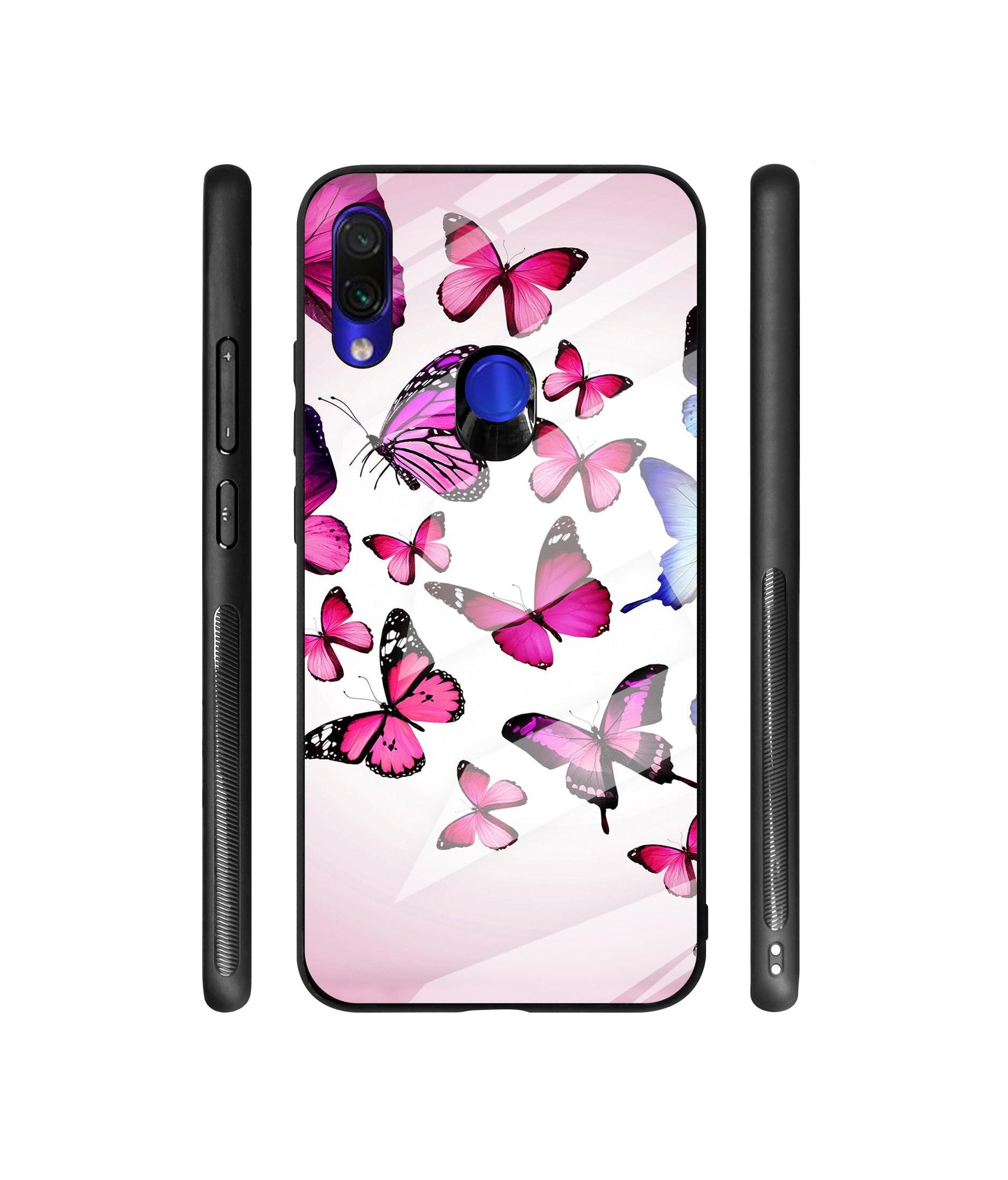 Flying Butterfly Colorful Designer Printed Glass Cover for Mi Redmi Note 7 / Note 7 Pro / Note 7S