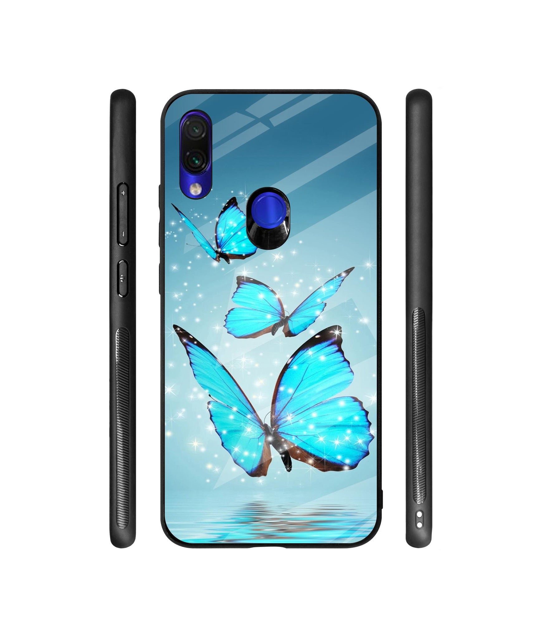 Flying Butterflies Designer Printed Glass Cover for Mi Redmi Note 7 / Note 7 Pro / Note 7S