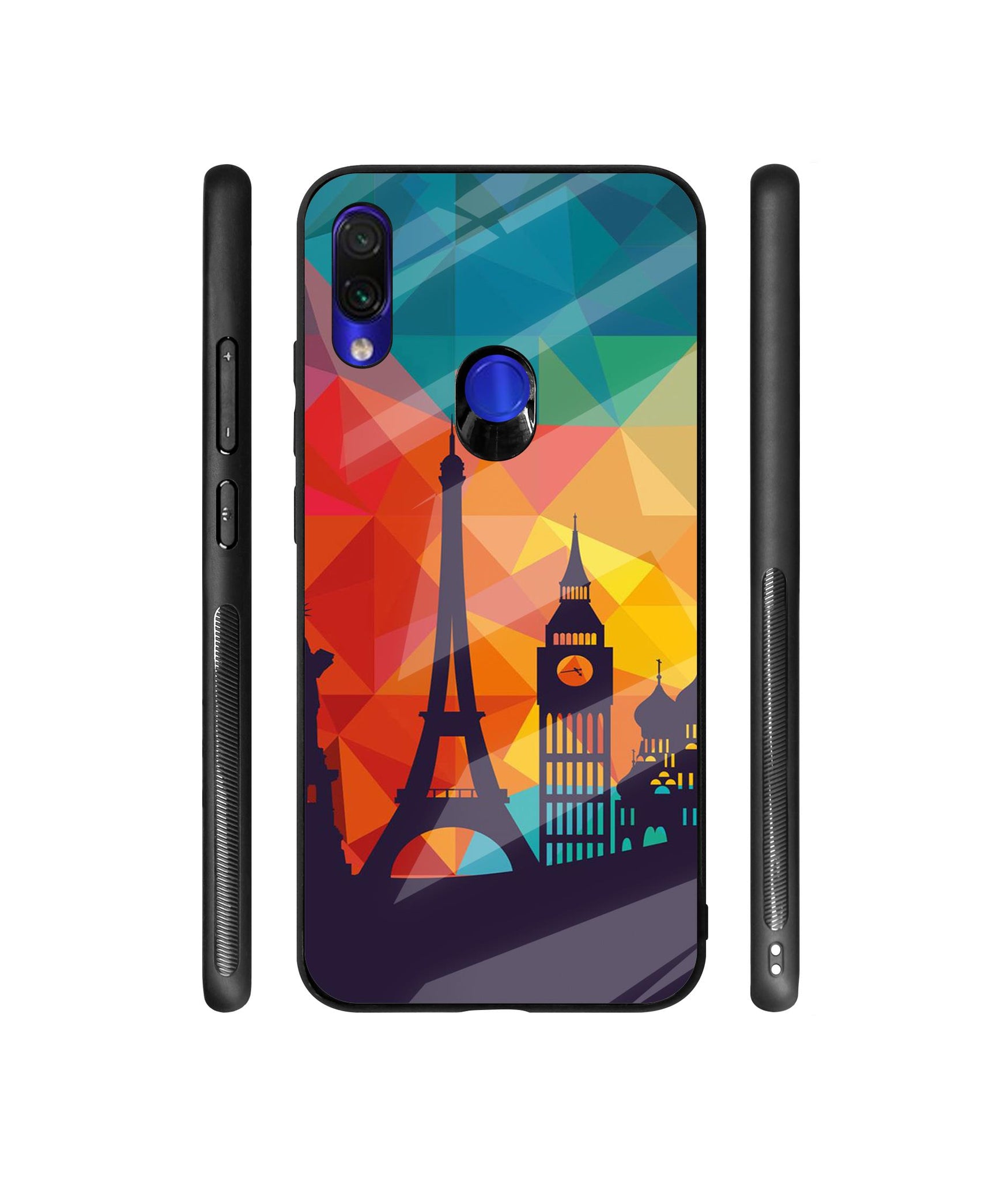 Colored Paris Designer Printed Glass Cover for Mi Redmi Note 7 / Note 7 Pro / Note 7S