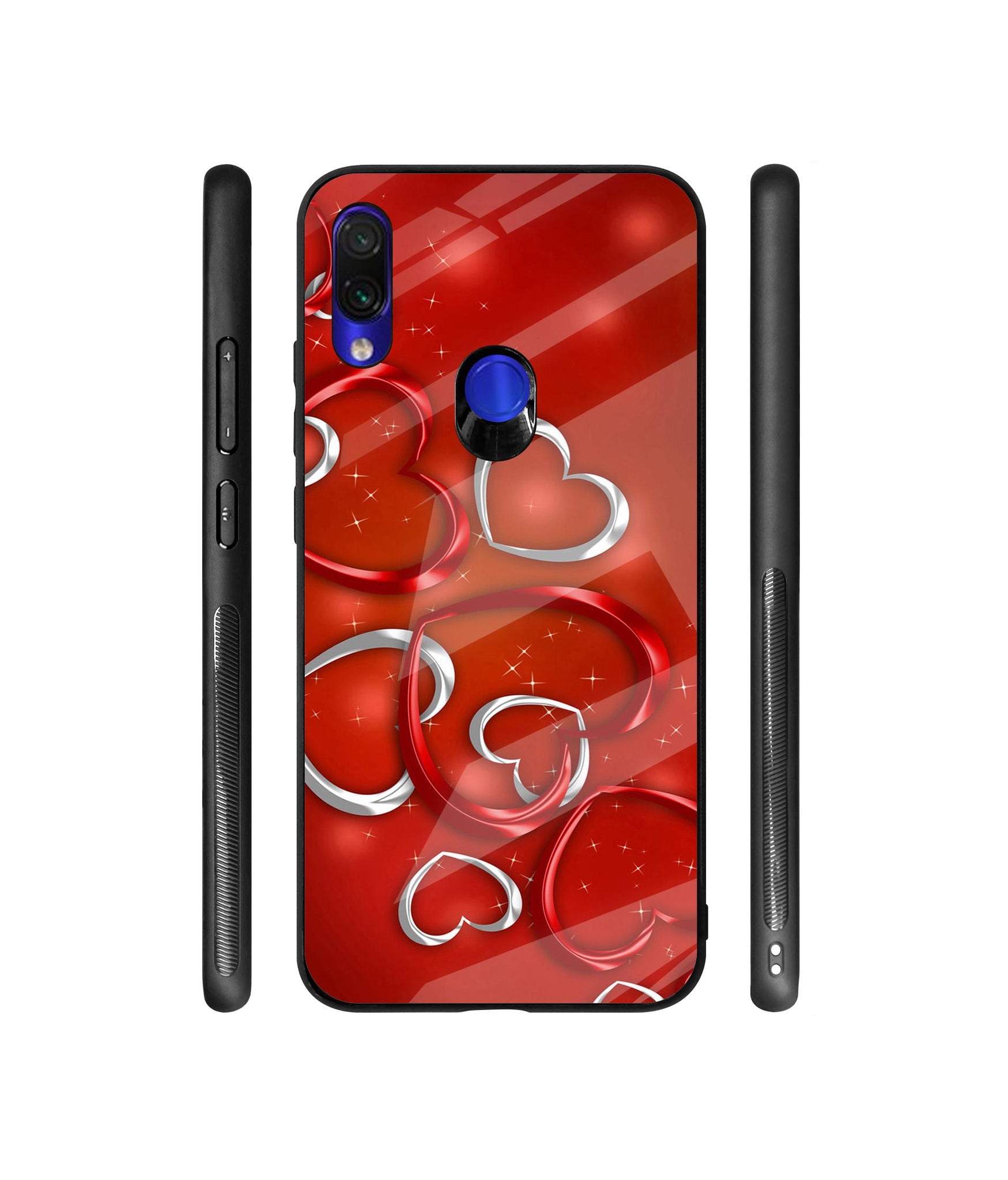 Hearts Designer Printed Glass Cover for Mi Redmi Note 7 / Note 7 Pro / Note 7S