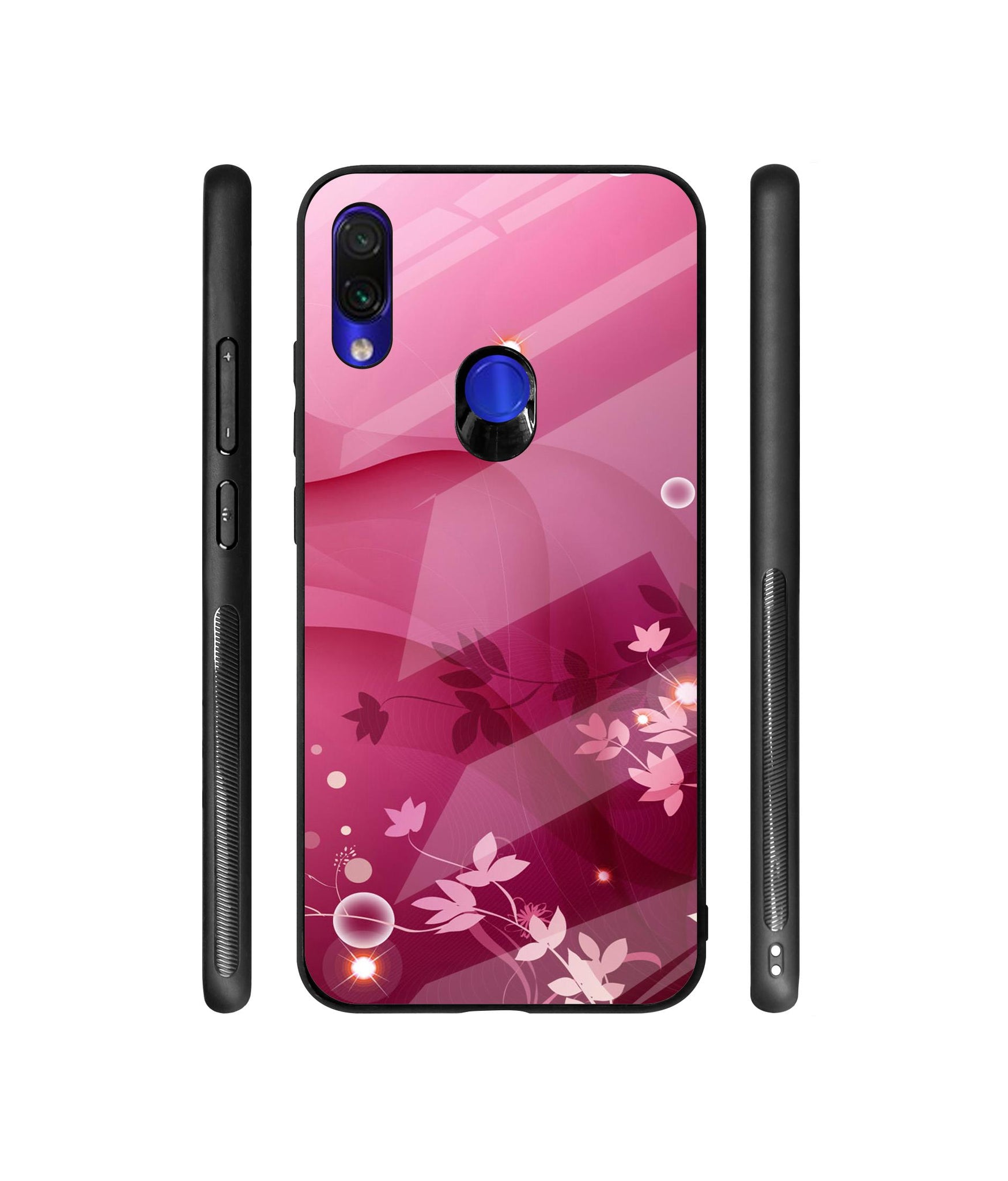 Pink Abstract Designer Printed Glass Cover for Mi Redmi Note 7 / Note 7 Pro / Note 7S