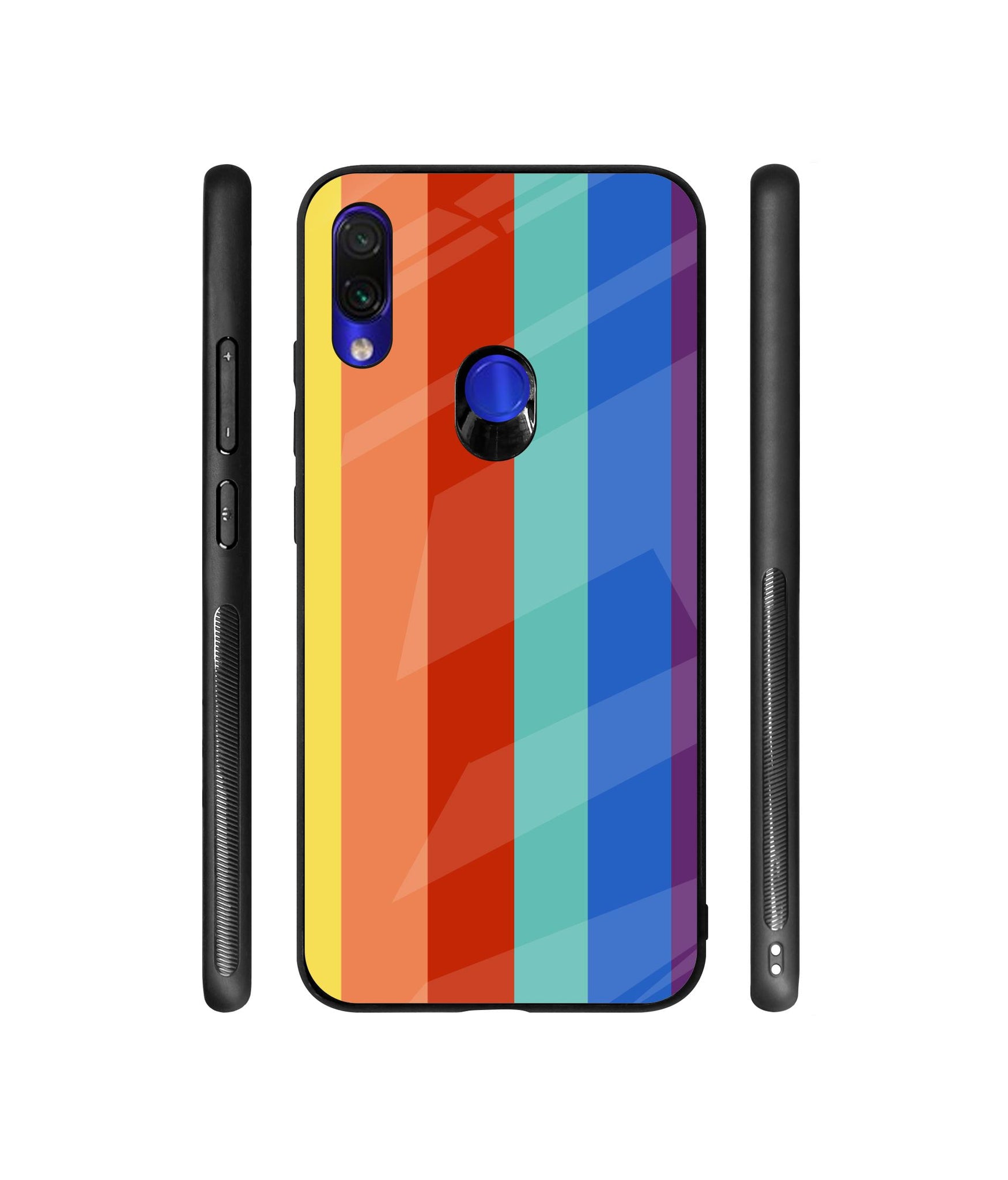 Rainbow Colors Designer Printed Glass Cover for Mi Redmi Note 7 / Note 7 Pro / Note 7S