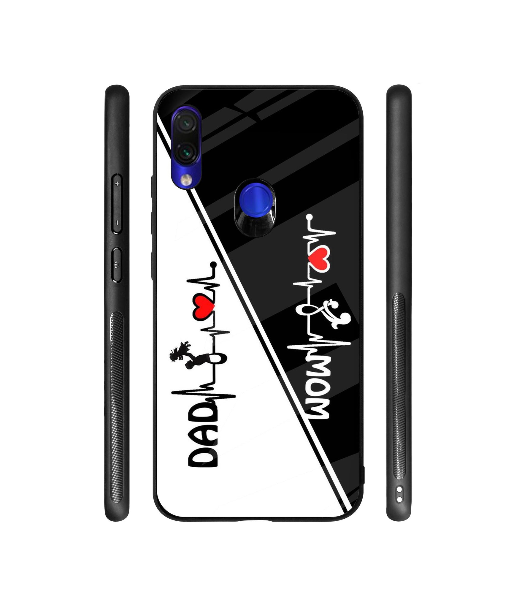 Mom and Dad Lover Designer Printed Glass Cover for Mi Redmi Note 7 / Note 7 Pro / Note 7S