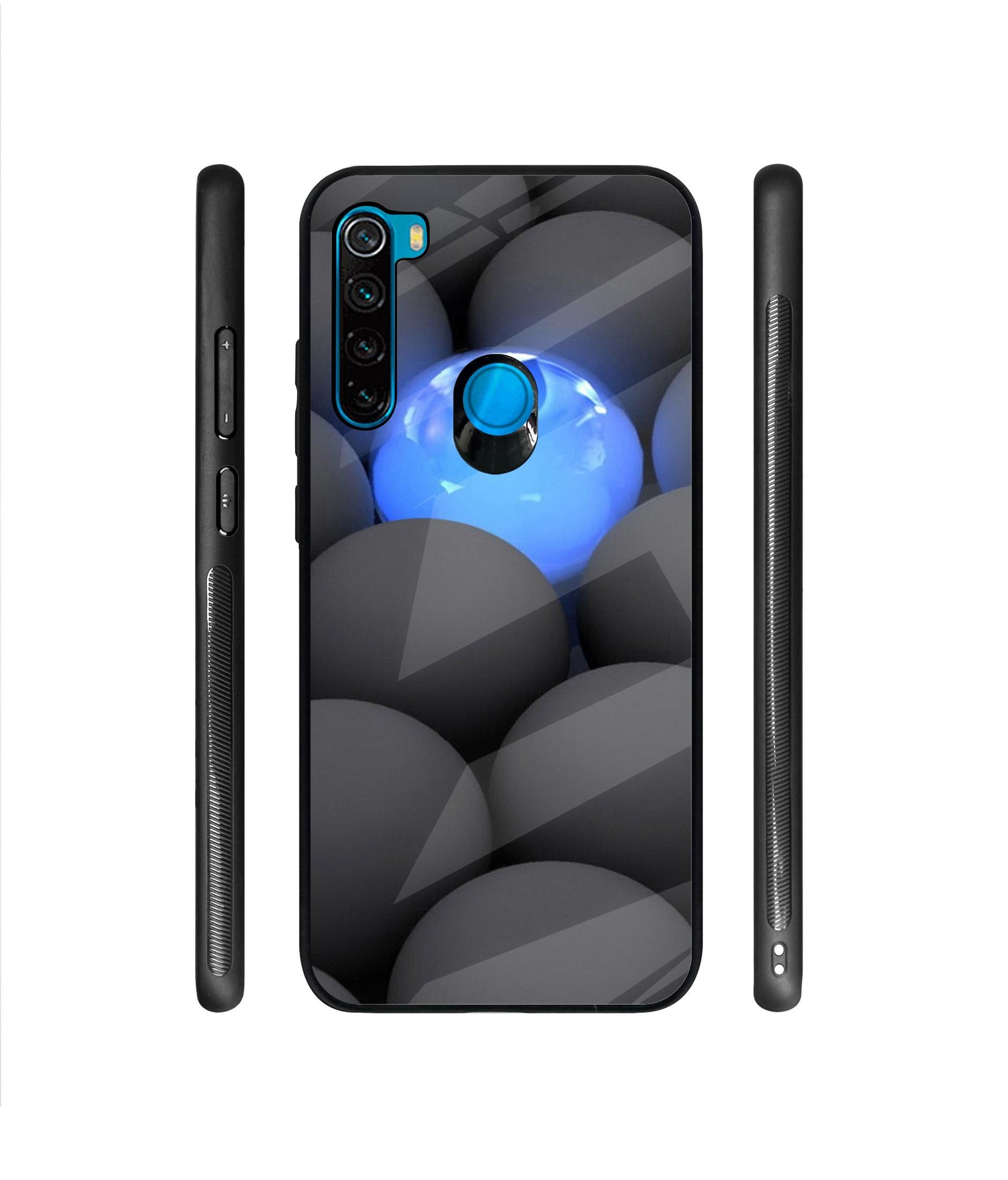 Balls Dark Neon Sight Surface Designer Printed Glass Cover for Mi Redmi Note 8