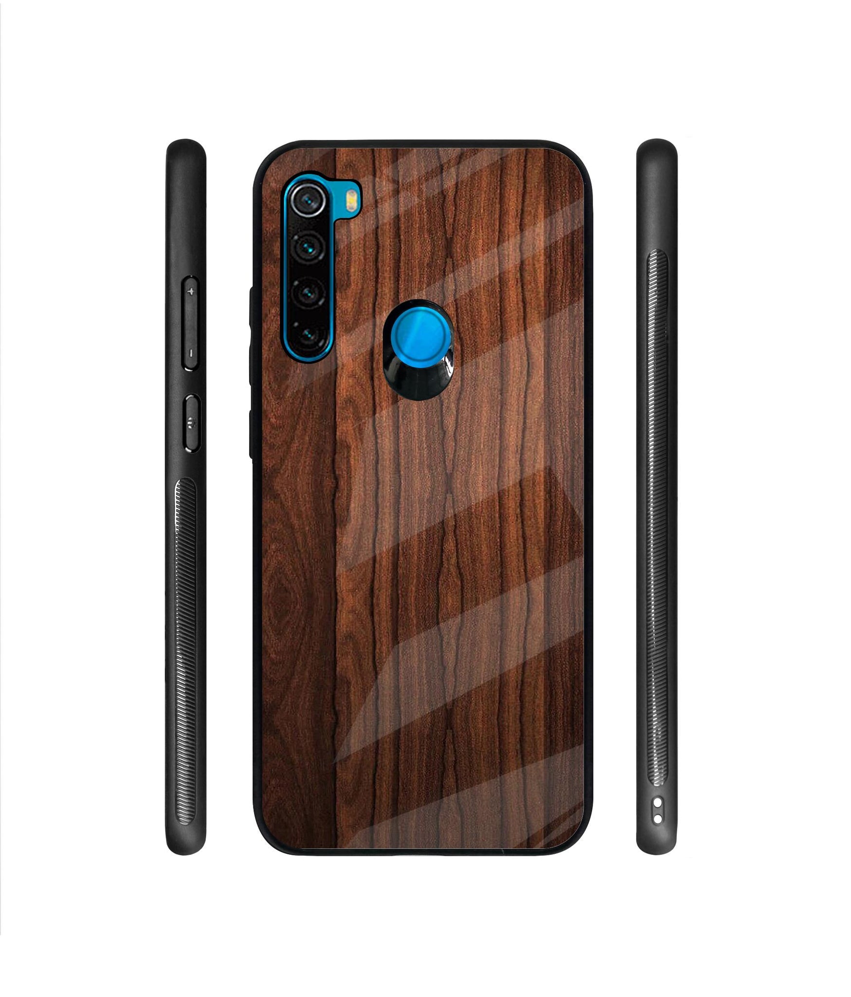 Wooden Texture Designer Printed Glass Cover for Mi Redmi Note 8