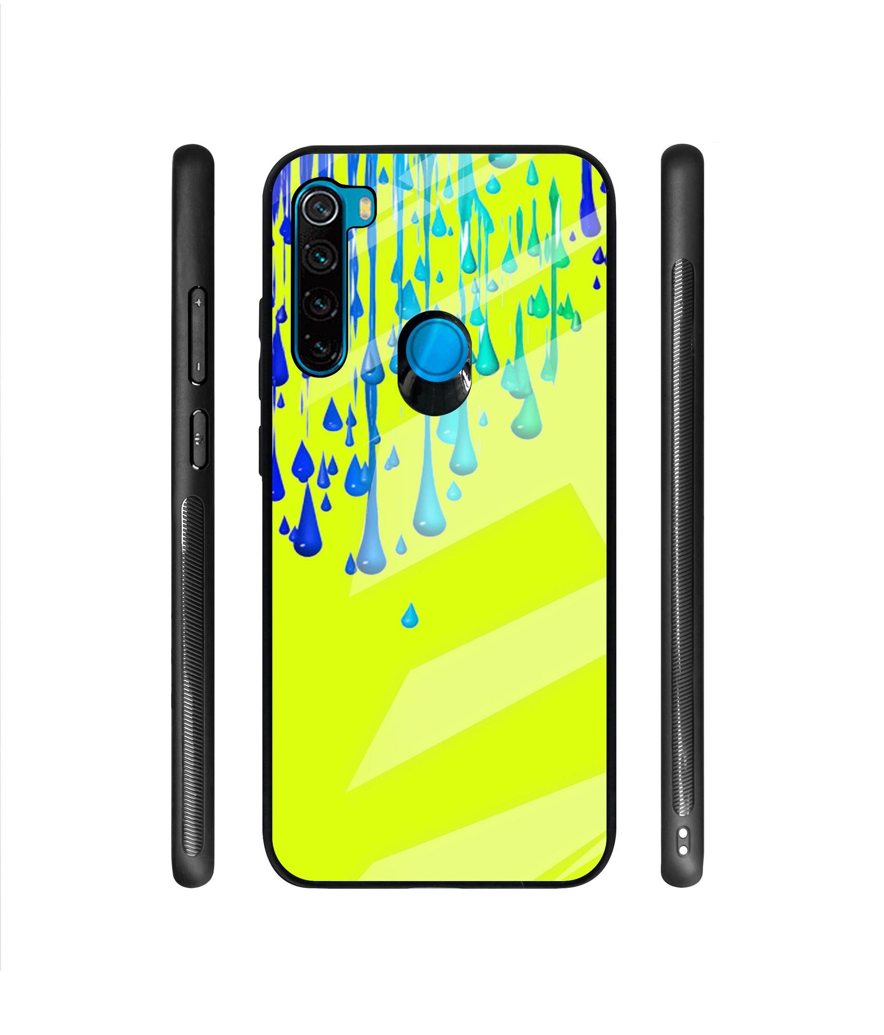 Neon Paint Designer Printed Glass Cover for Mi Redmi Note 8