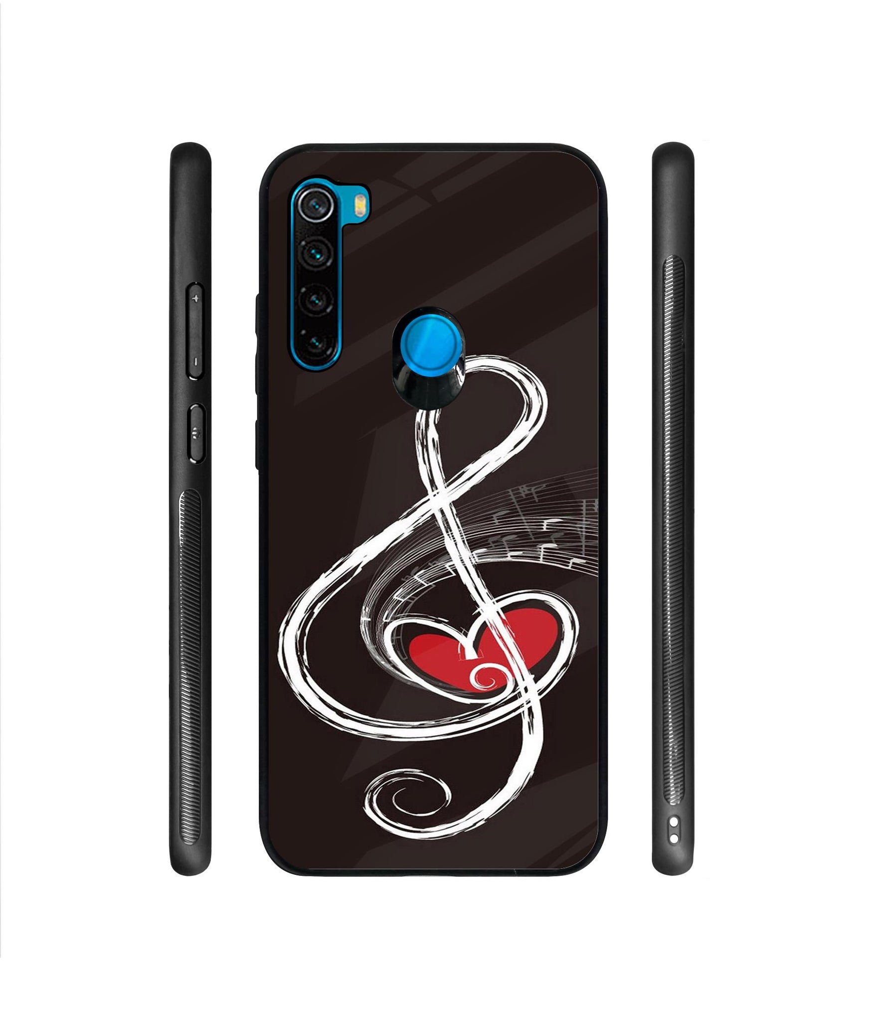 Love Note Music Designer Printed Glass Cover for Mi Redmi Note 8