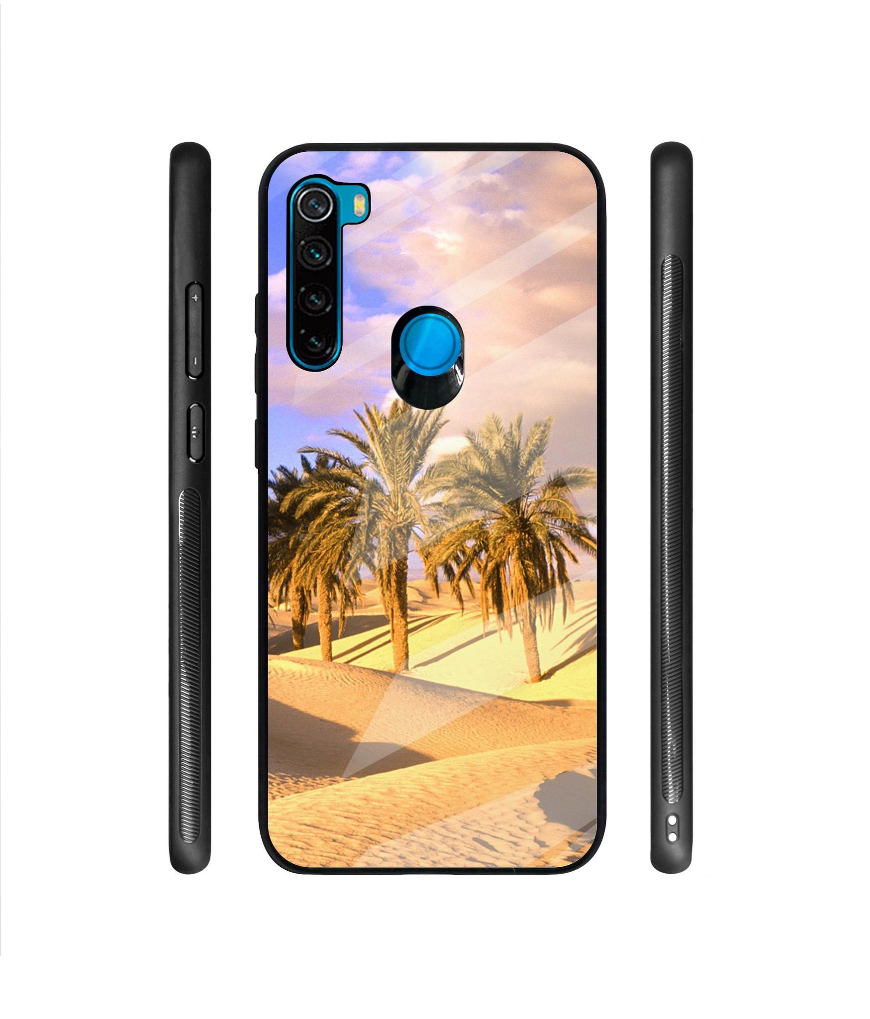 Cat Heart Tail Designer Printed Glass Cover for Mi Redmi Note 8