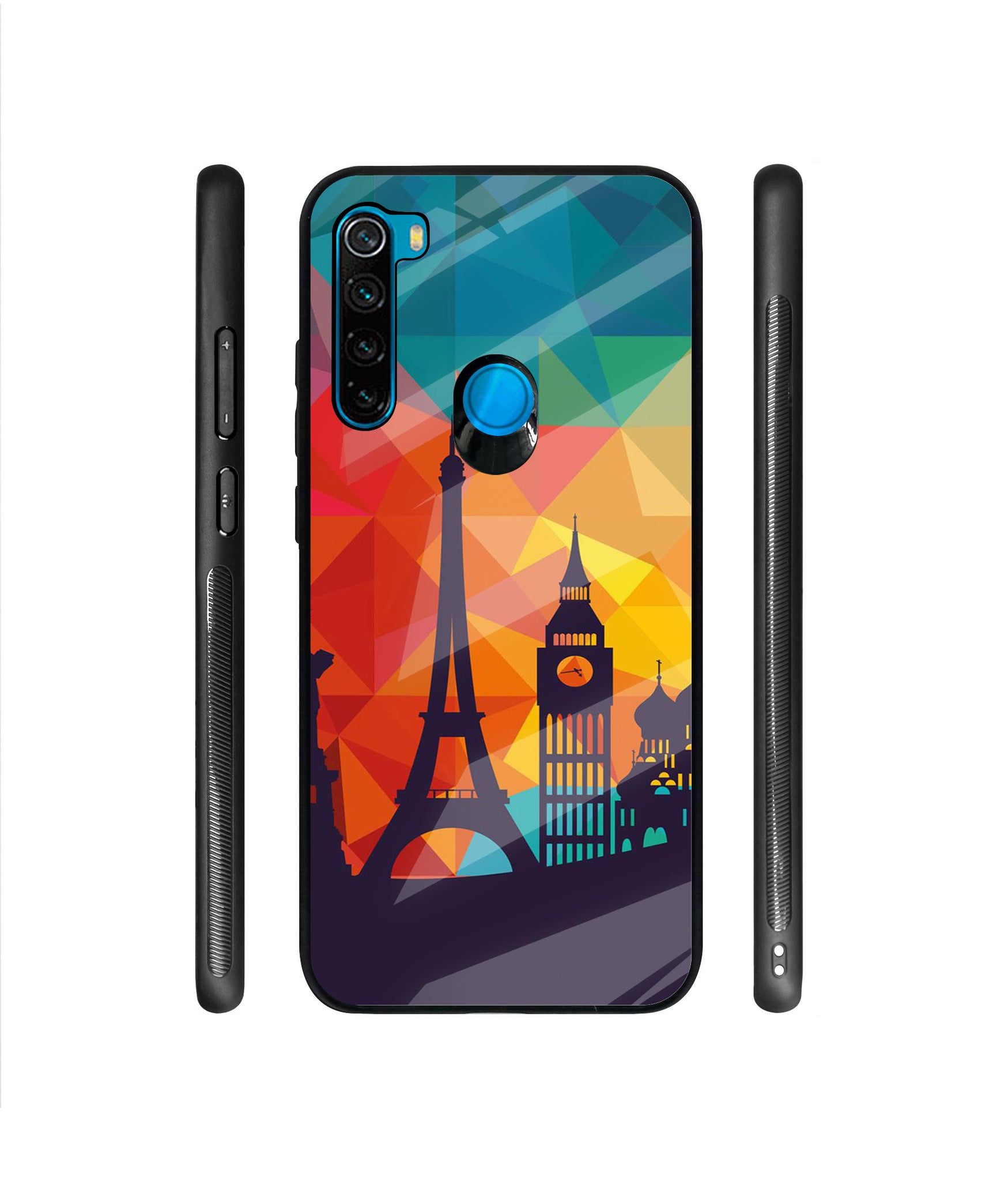 Colored Paris Designer Printed Glass Cover for Mi Redmi Note 8