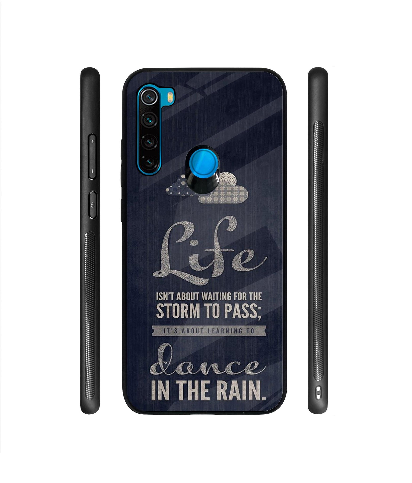 Life Pattern Print Designer Printed Glass Cover for Mi Redmi Note 8