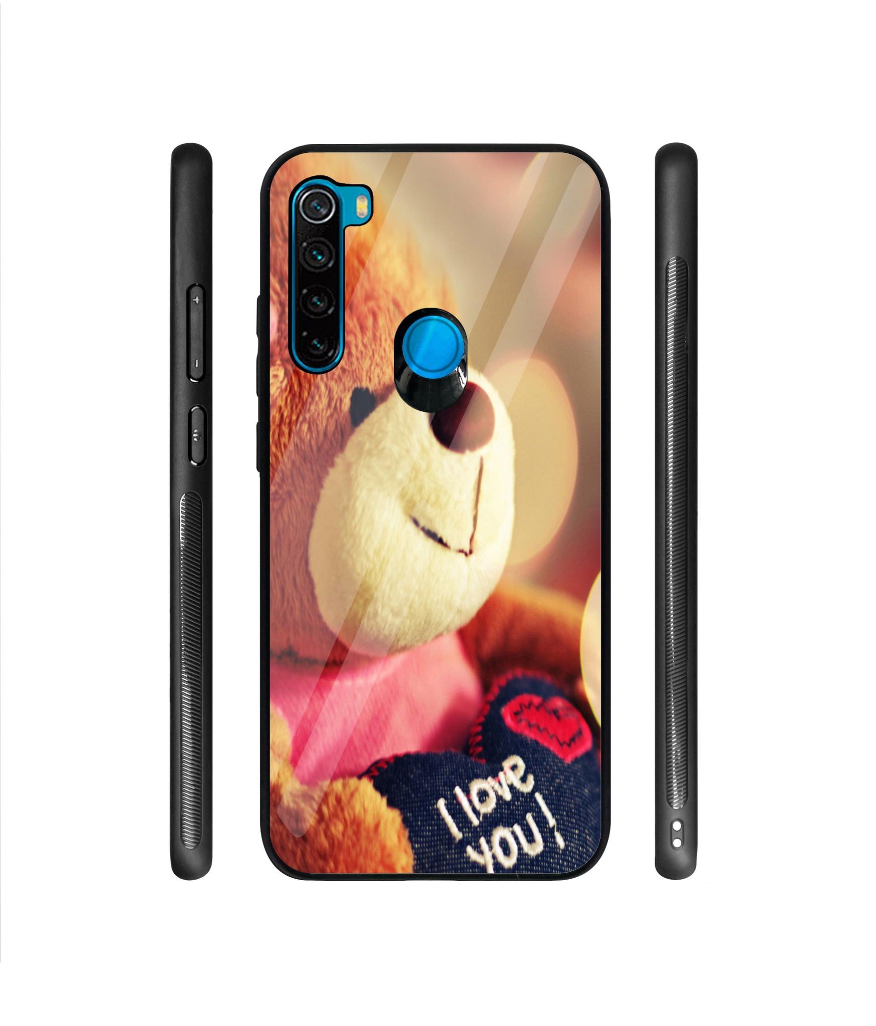 Teddy Bear Designer Printed Glass Cover for Mi Redmi Note 8