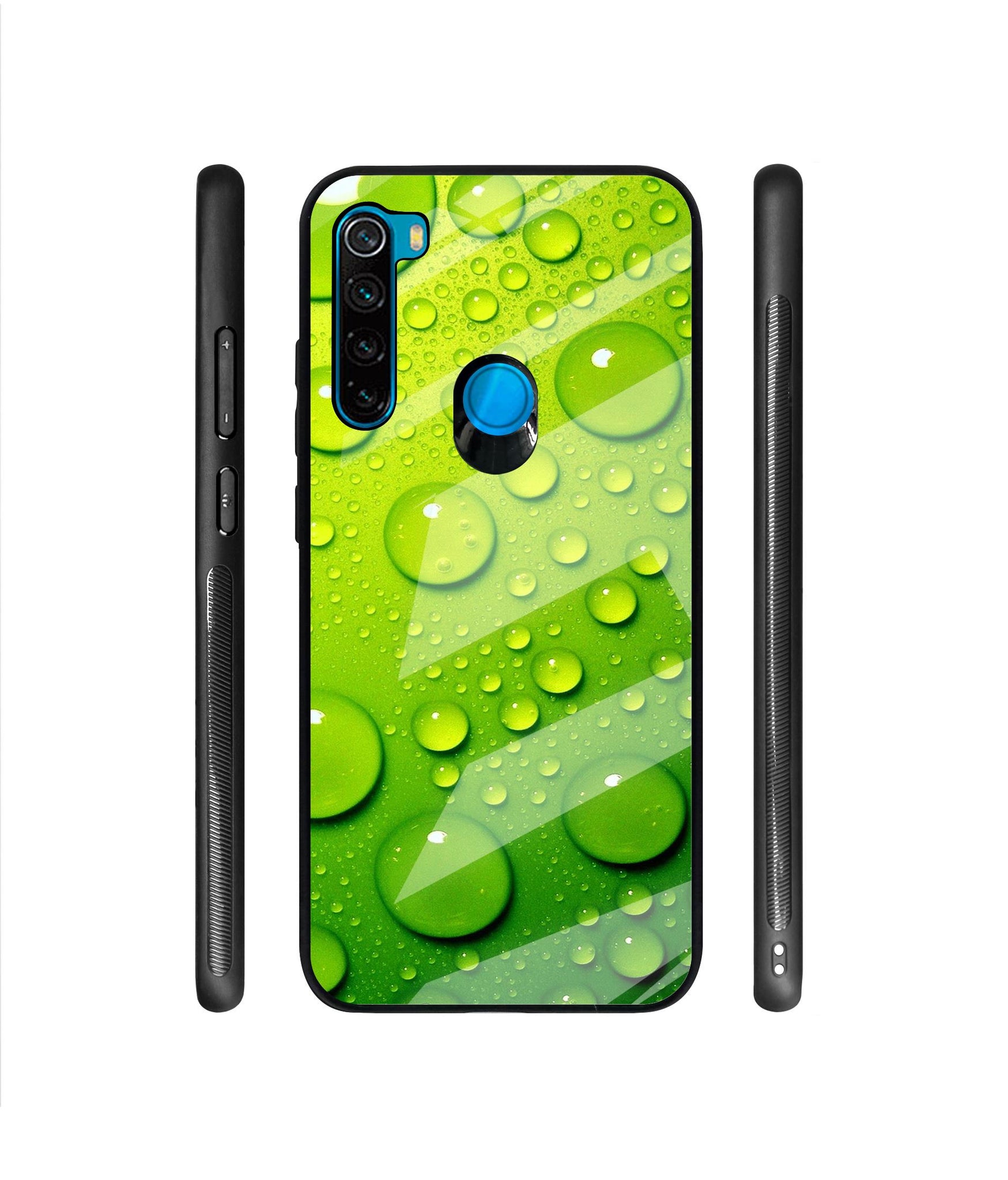 Green Bubbles Designer Printed Glass Cover for Mi Redmi Note 8