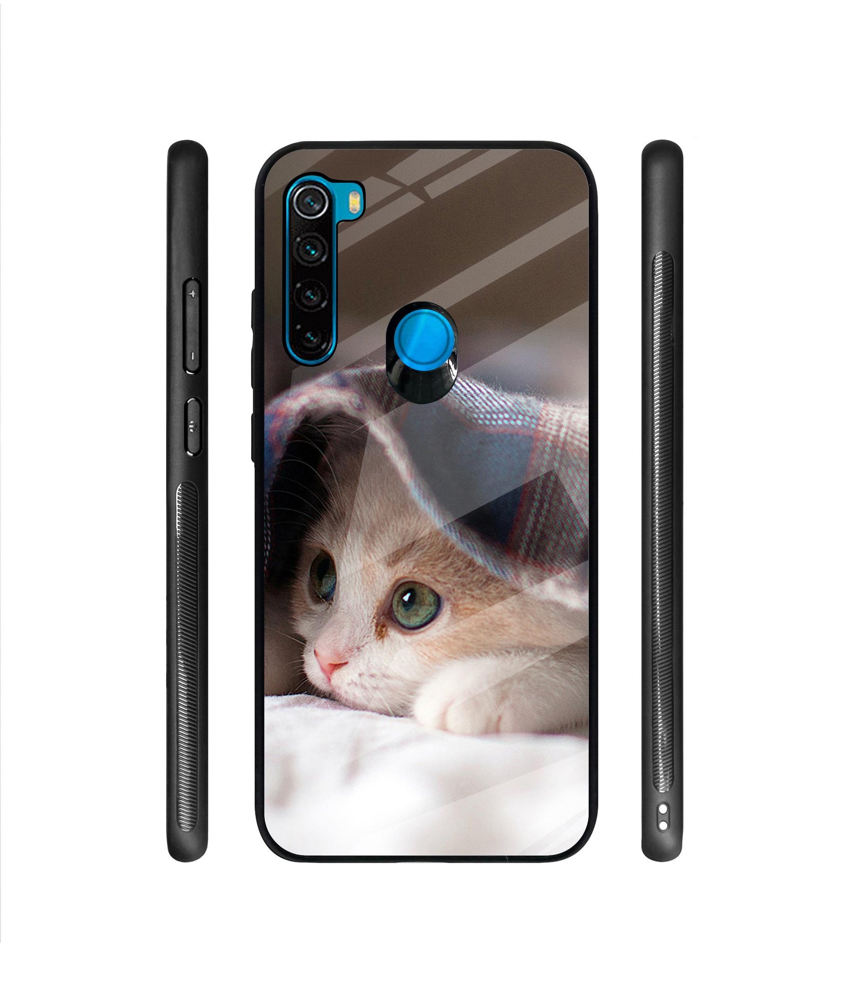 Sleepy Kitten Designer Printed Glass Cover for Mi Redmi Note 8