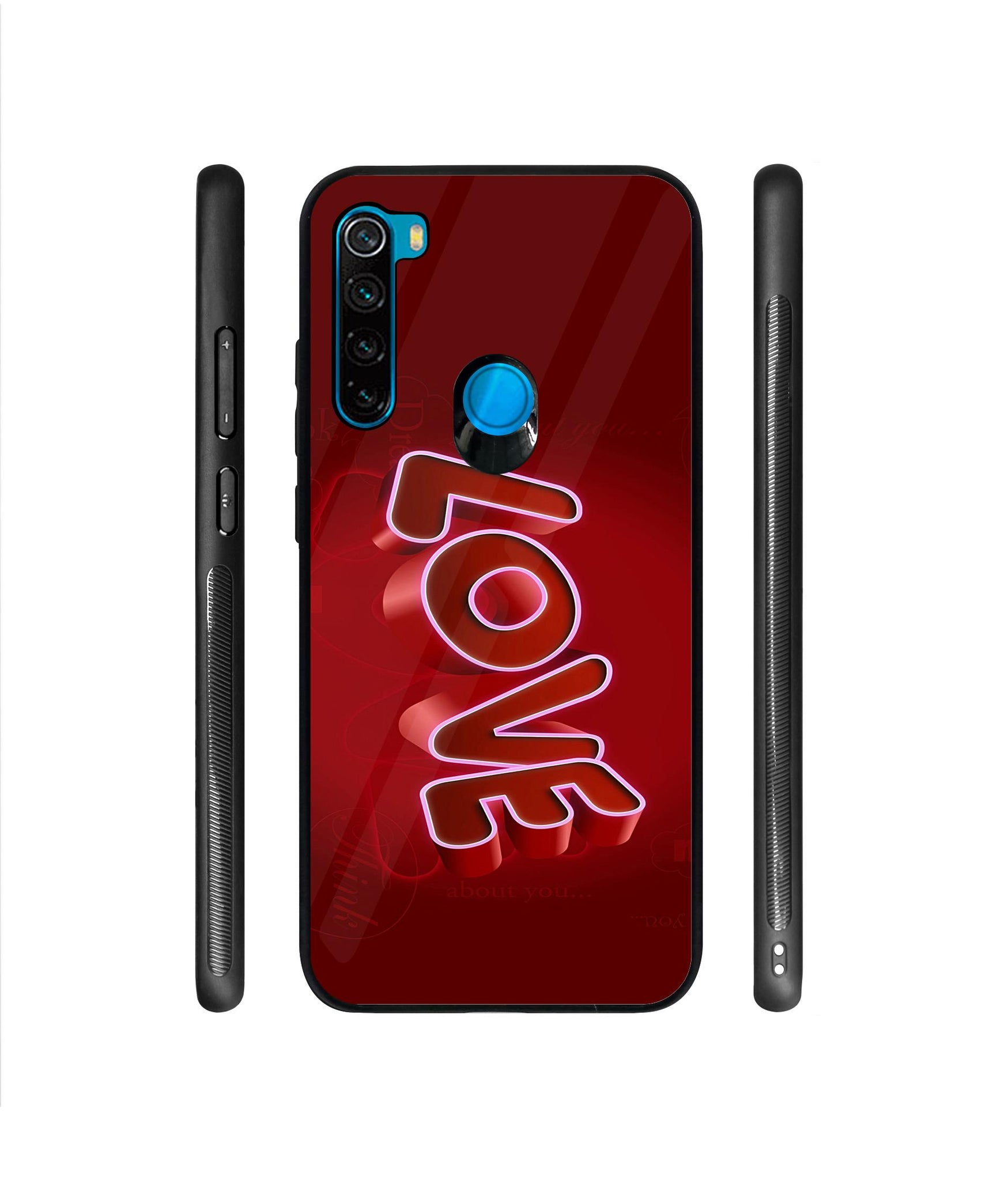 Love 3D Pattern Designer Printed Glass Cover for Mi Redmi Note 8