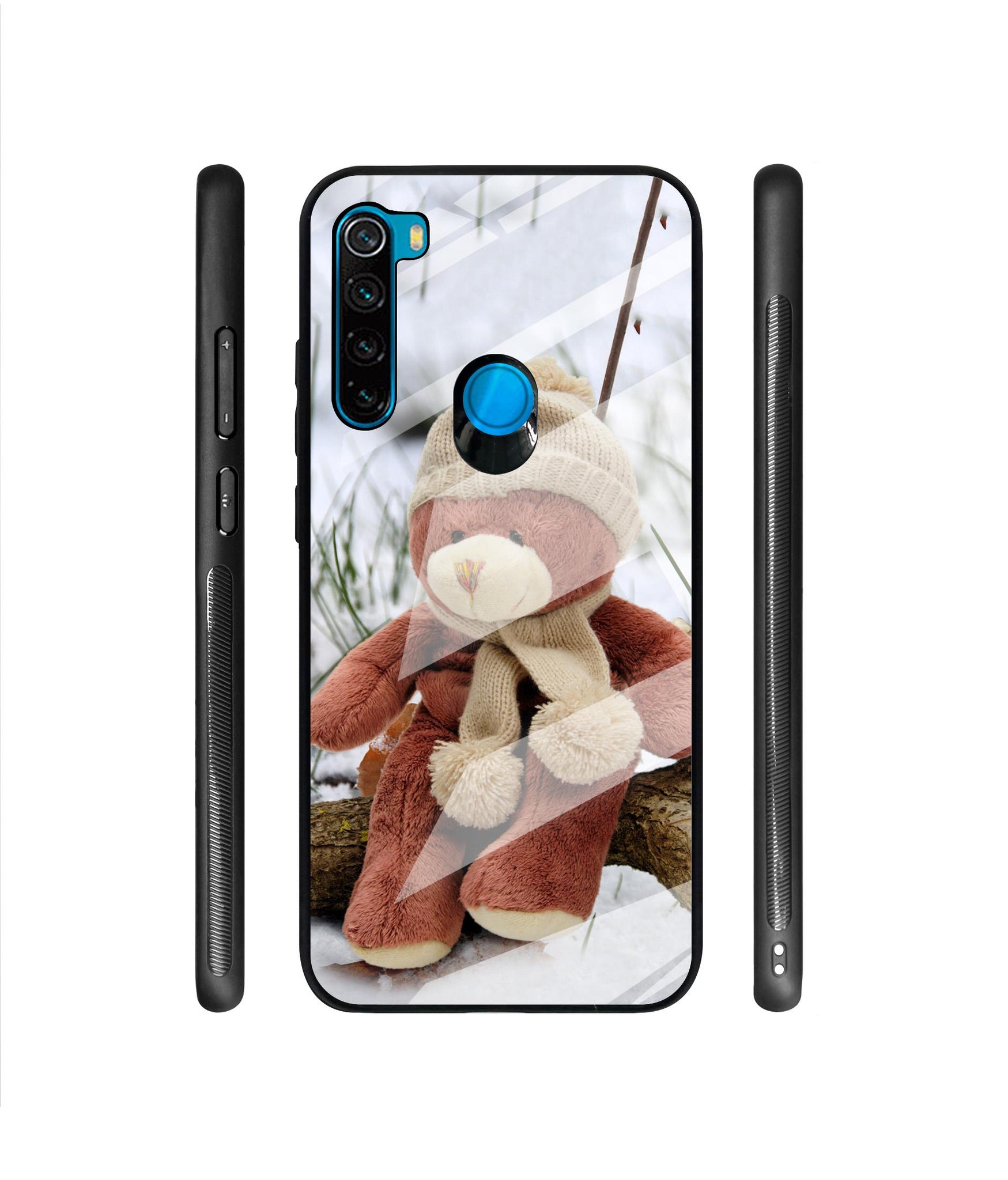 Woolen Bear Designer Printed Glass Cover for Mi Redmi Note 8