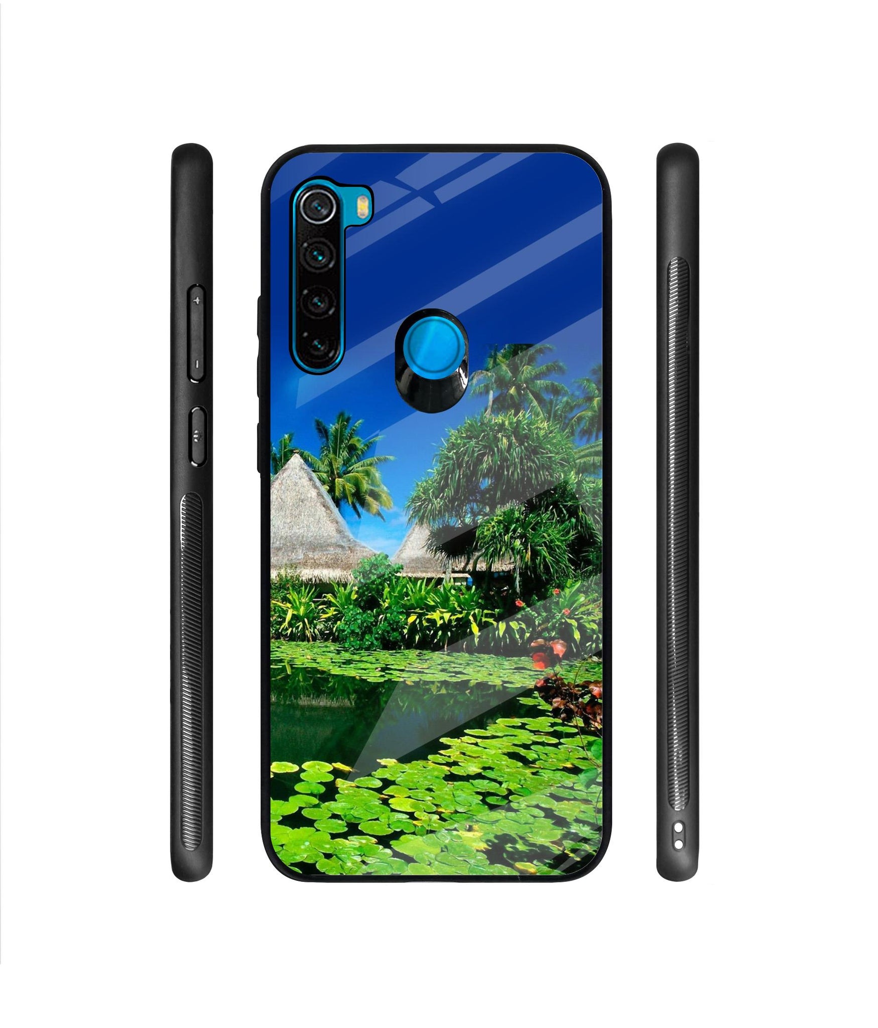 Tropics Water Designer Printed Glass Cover for Mi Redmi Note 8