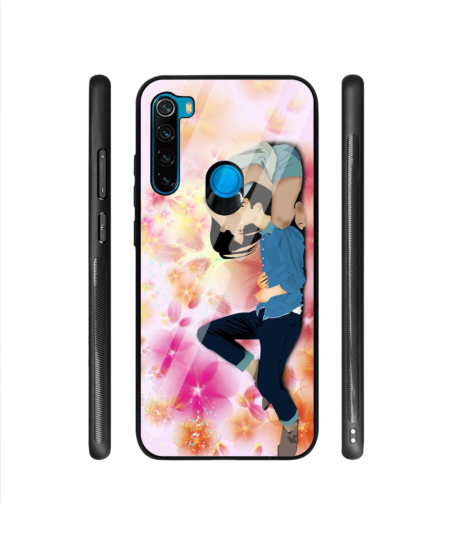 Couple Love Designer Printed Glass Cover for Mi Redmi Note 8