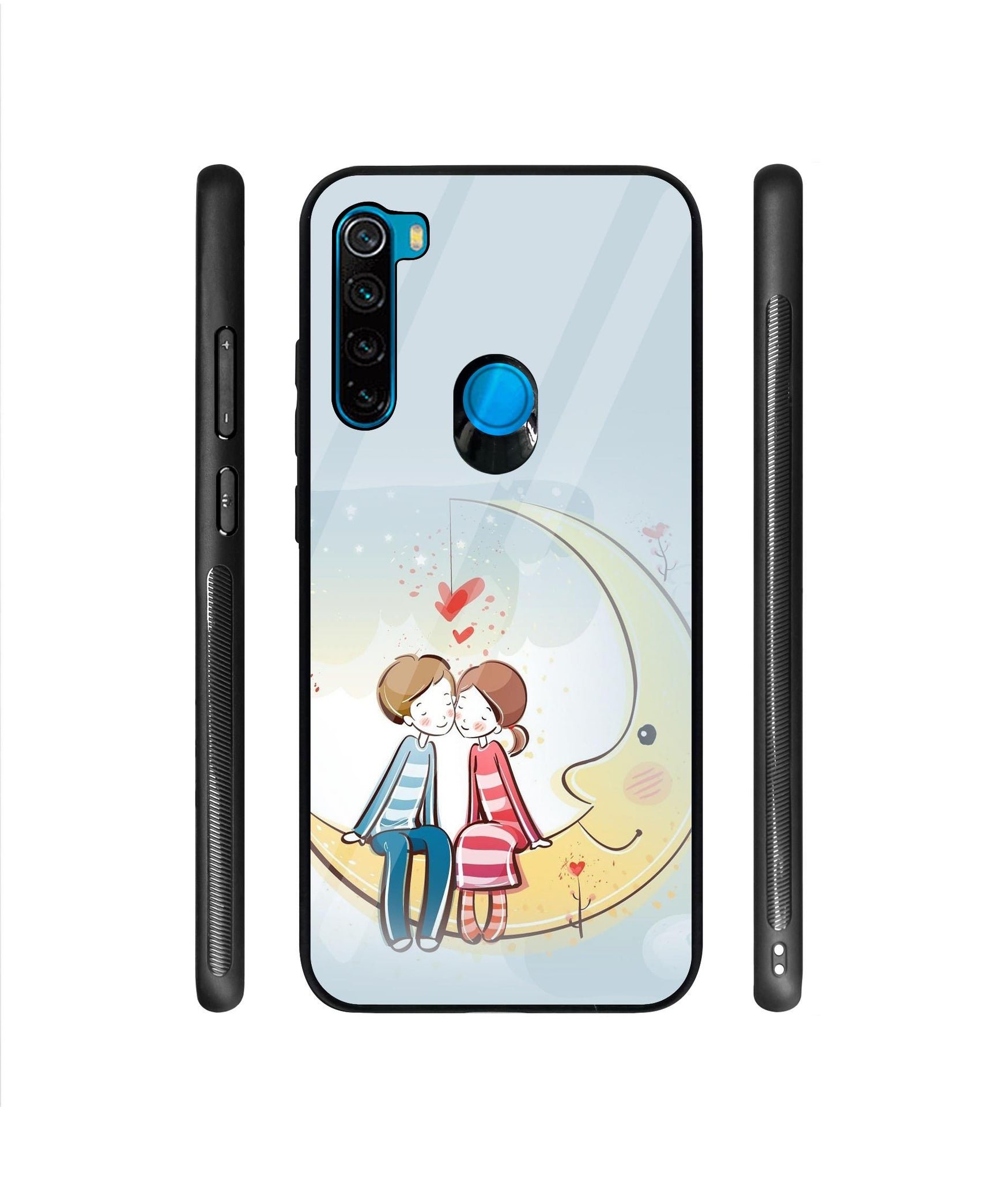 Couple Sitting On Moon Designer Printed Glass Cover for Mi Redmi Note 8