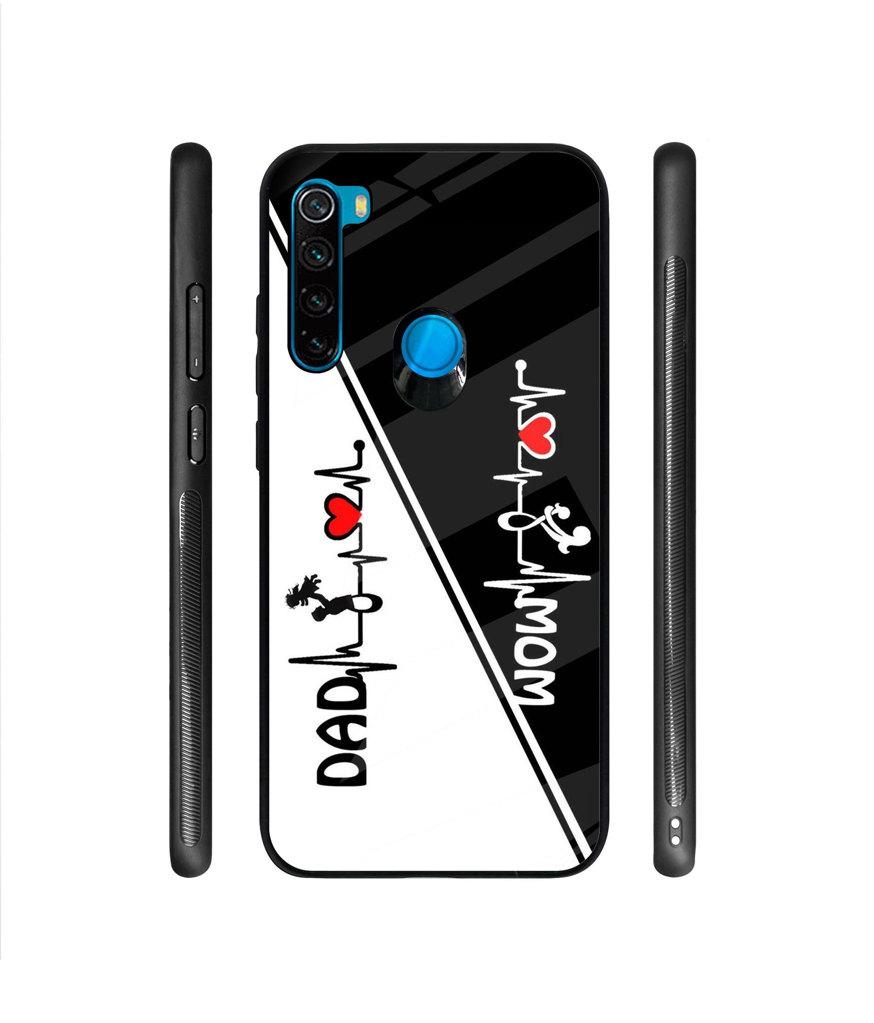 Mom and Dad Lover Designer Printed Glass Cover for Mi Redmi Note 8