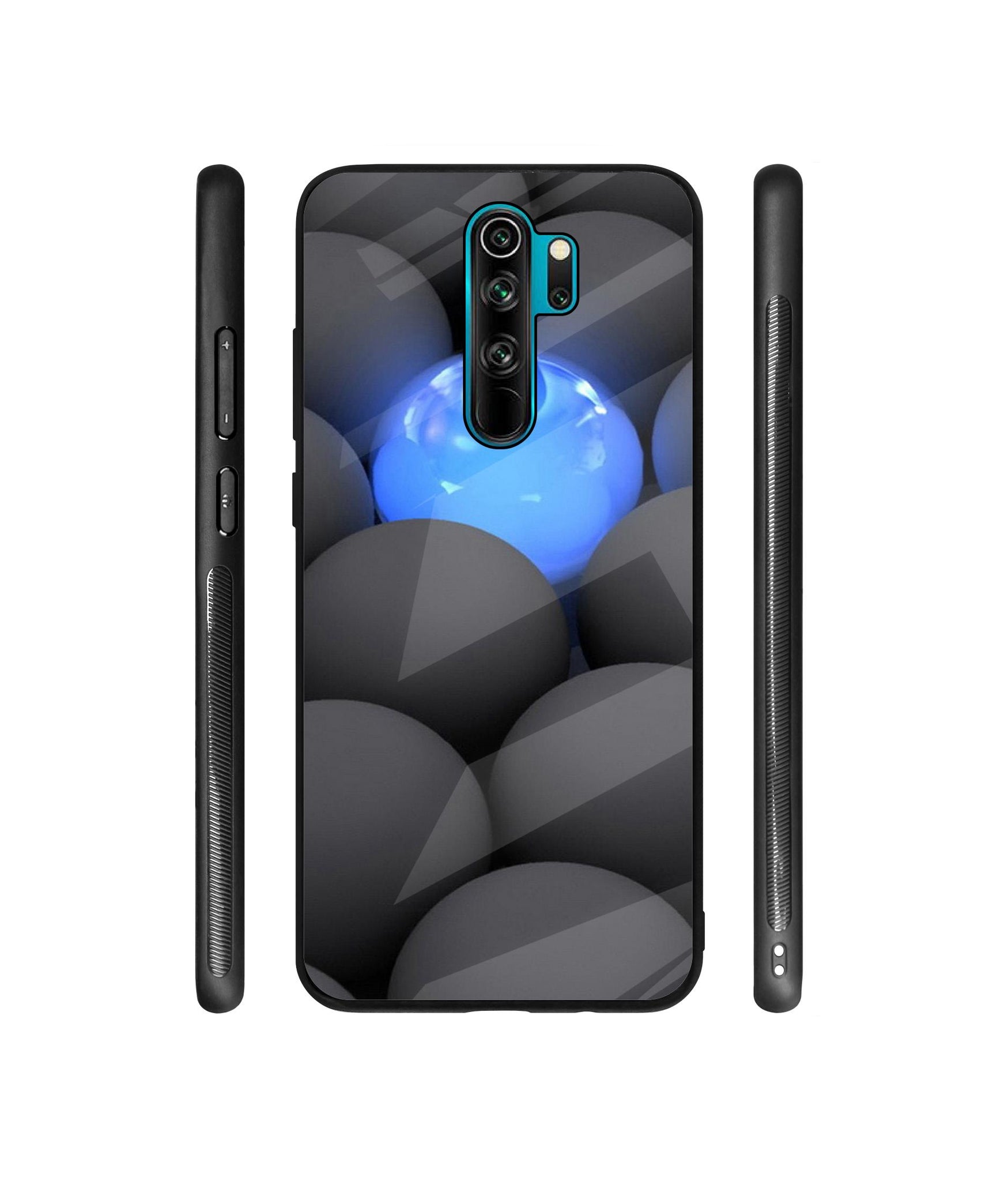 Balls Dark Neon Sight Surface Designer Printed Glass Cover for Mi Redmi Note 8 Pro