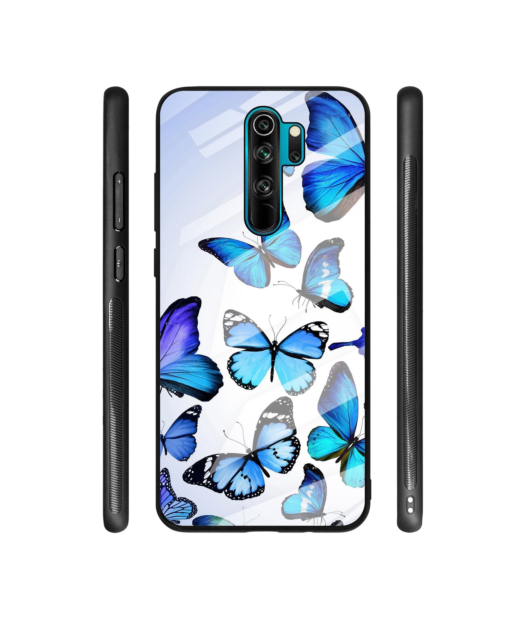 Colorful Butterfly Designer Printed Glass Cover for Mi Redmi Note 8 Pro