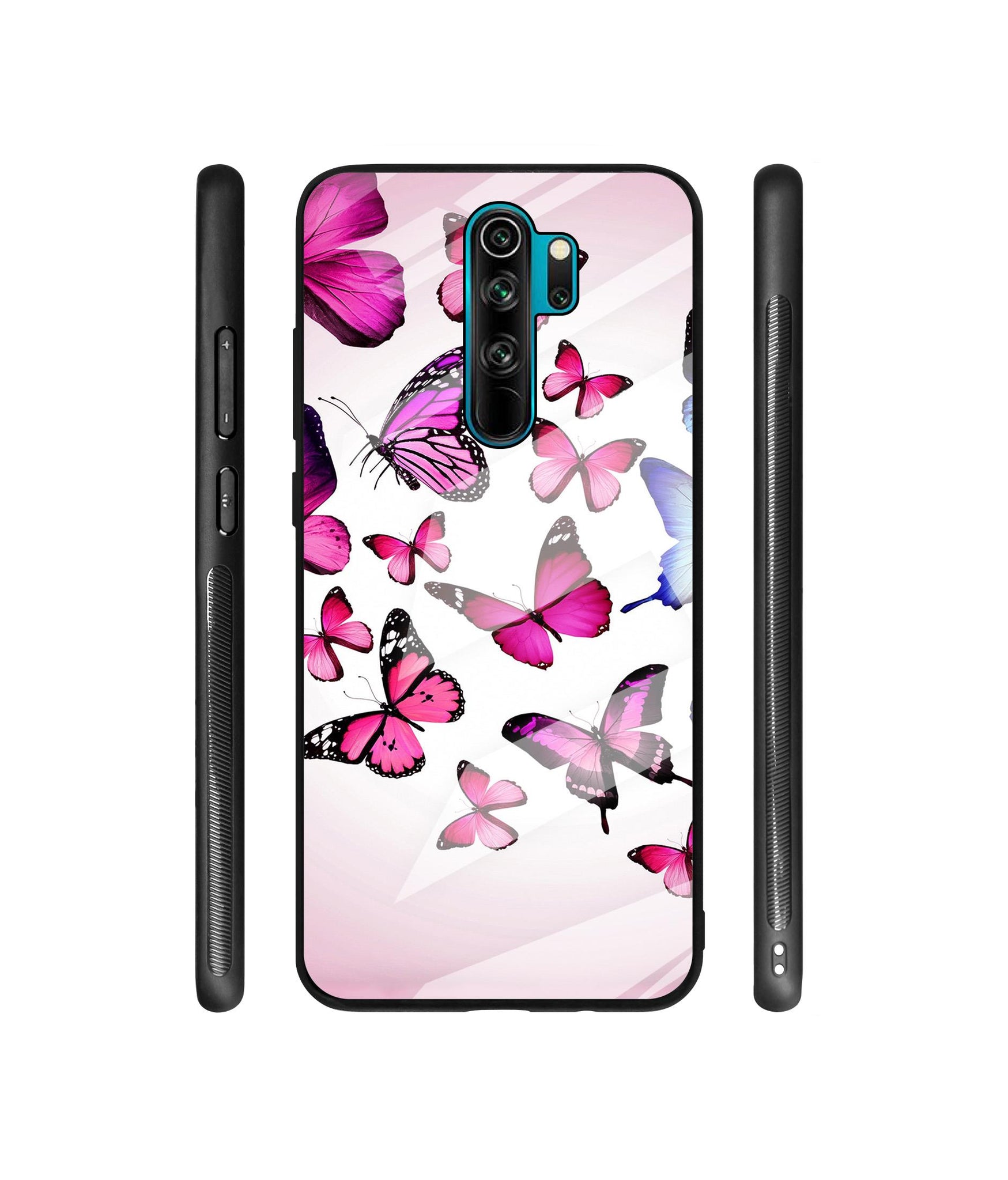 Flying Butterfly Colorful Designer Printed Glass Cover for Mi Redmi Note 8 Pro