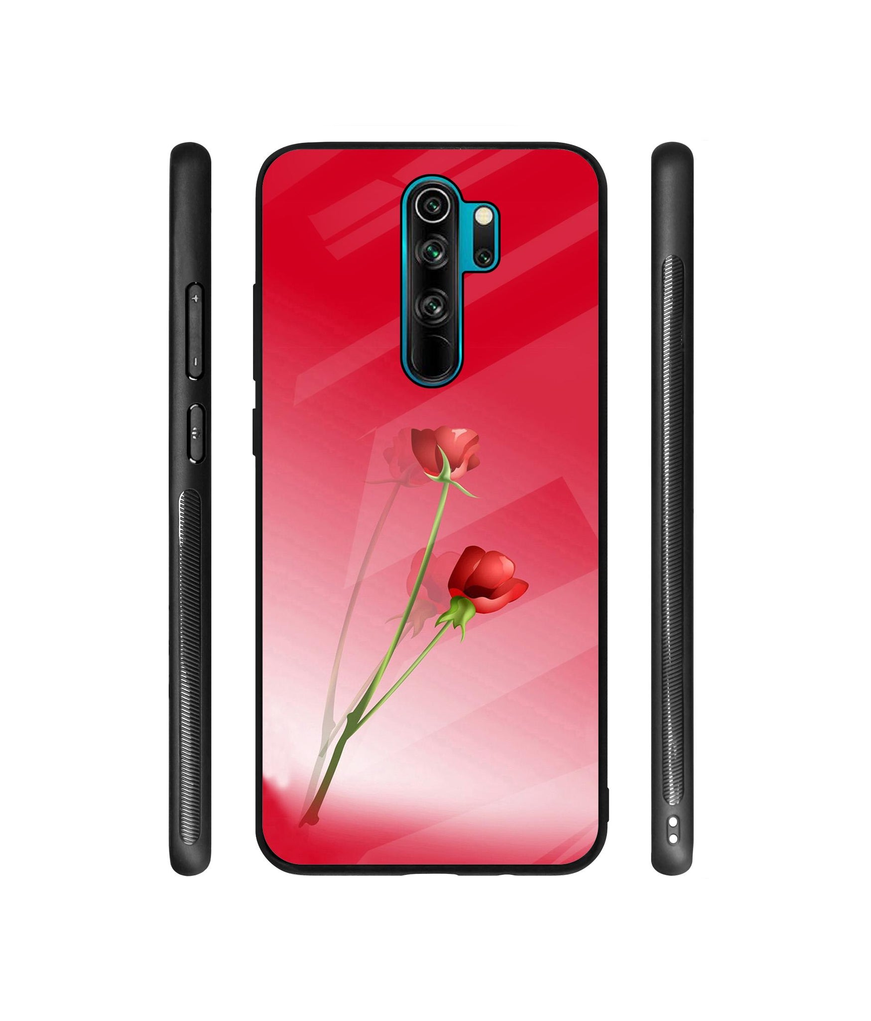 Red Roses Designer Printed Glass Cover for Mi Redmi Note 8 Pro