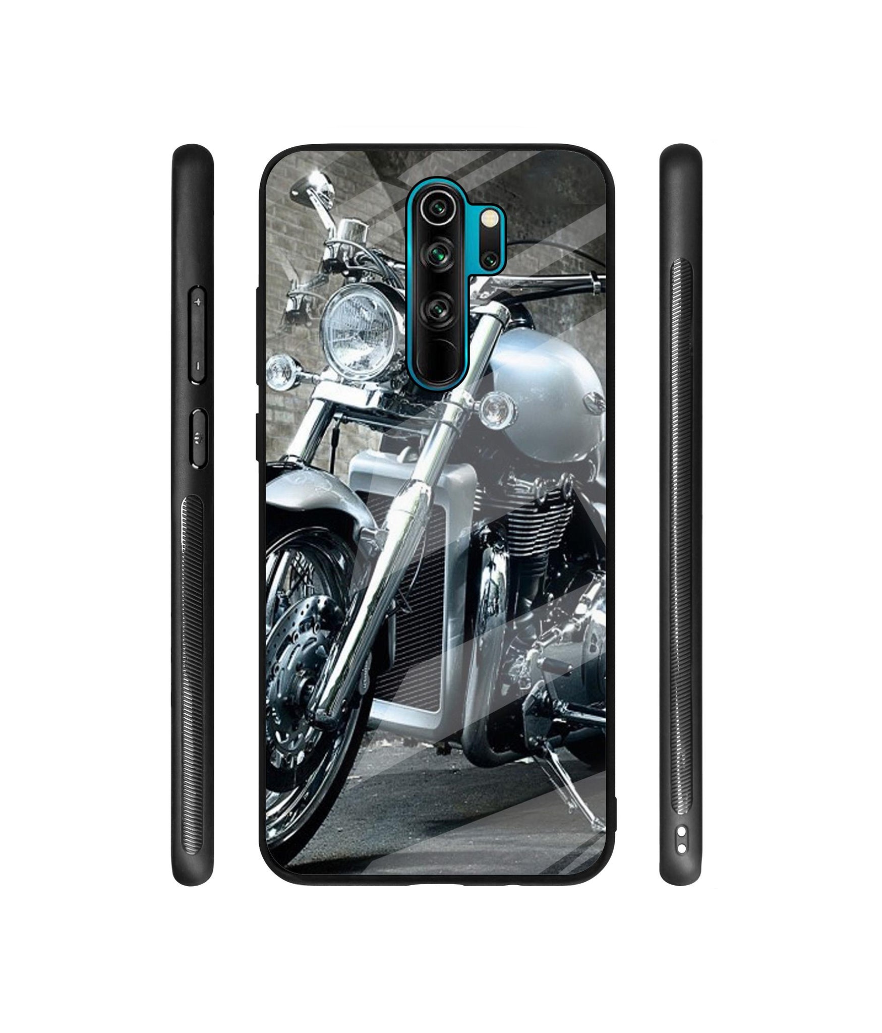 Motorcycle Designer Printed Glass Cover for Mi Redmi Note 8 Pro