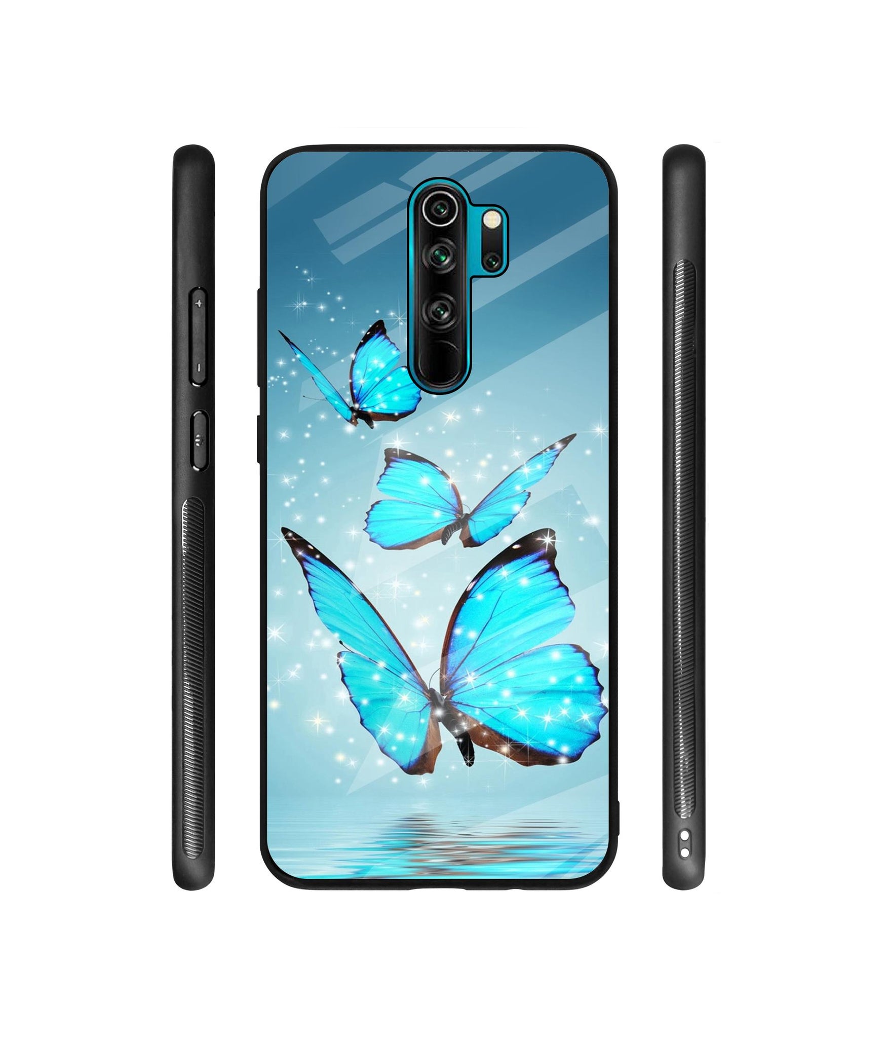 Flying Butterflies Designer Printed Glass Cover for Mi Redmi Note 8 Pro