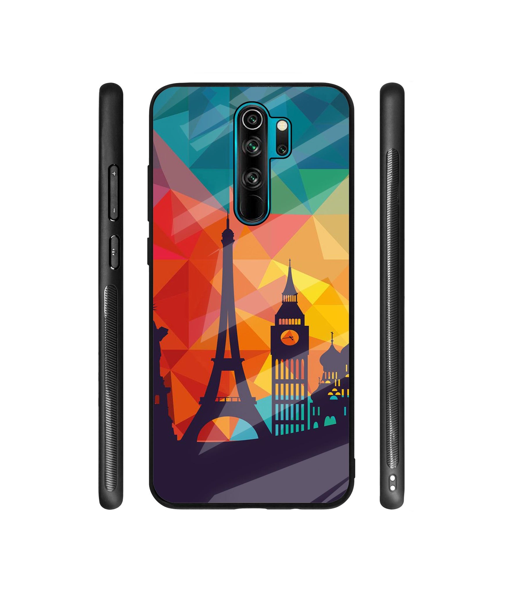 Colored Paris Designer Printed Glass Cover for Mi Redmi Note 8 Pro