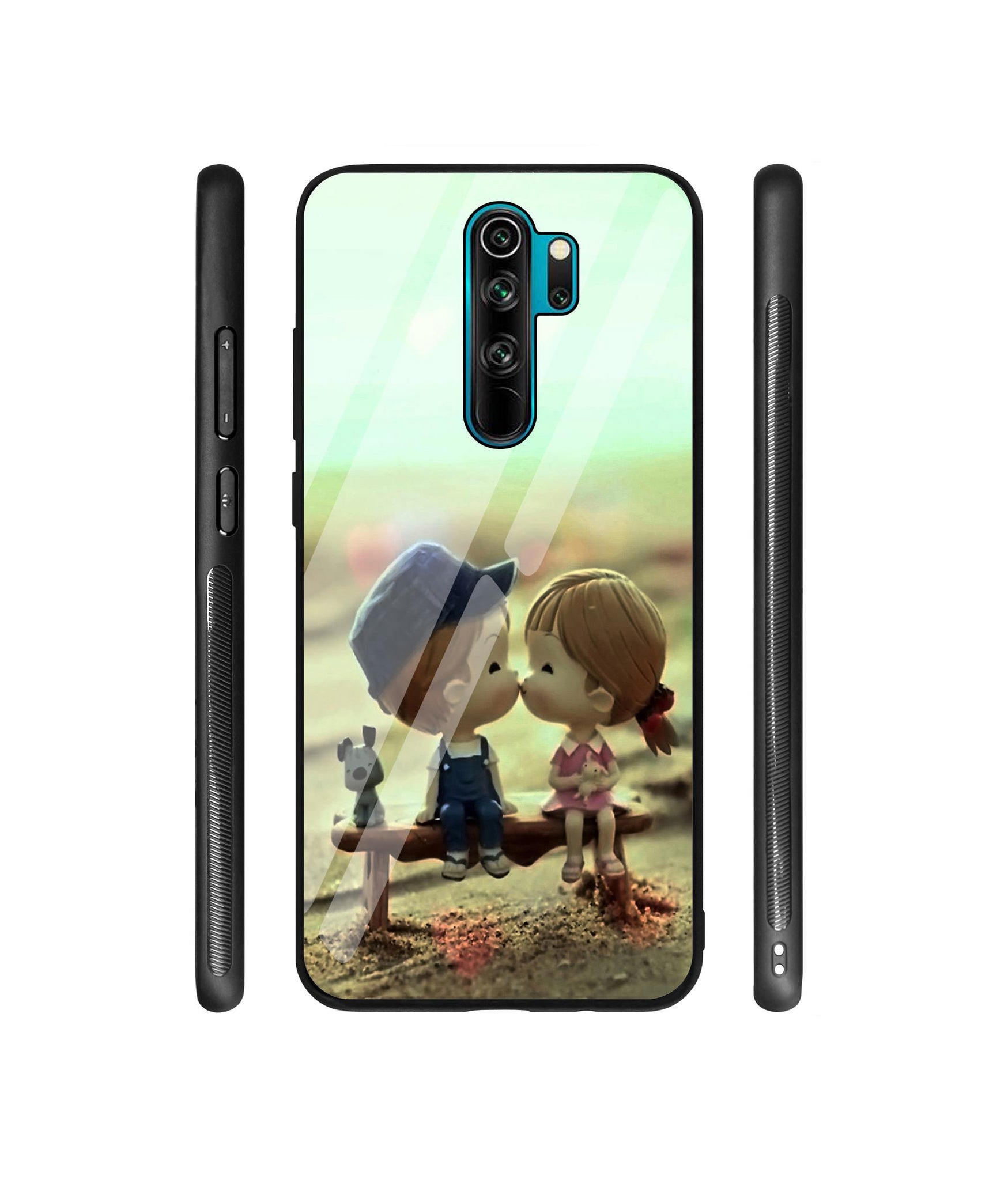 Love Couples Pattern Designer Printed Glass Cover for Mi Redmi Note 8 Pro