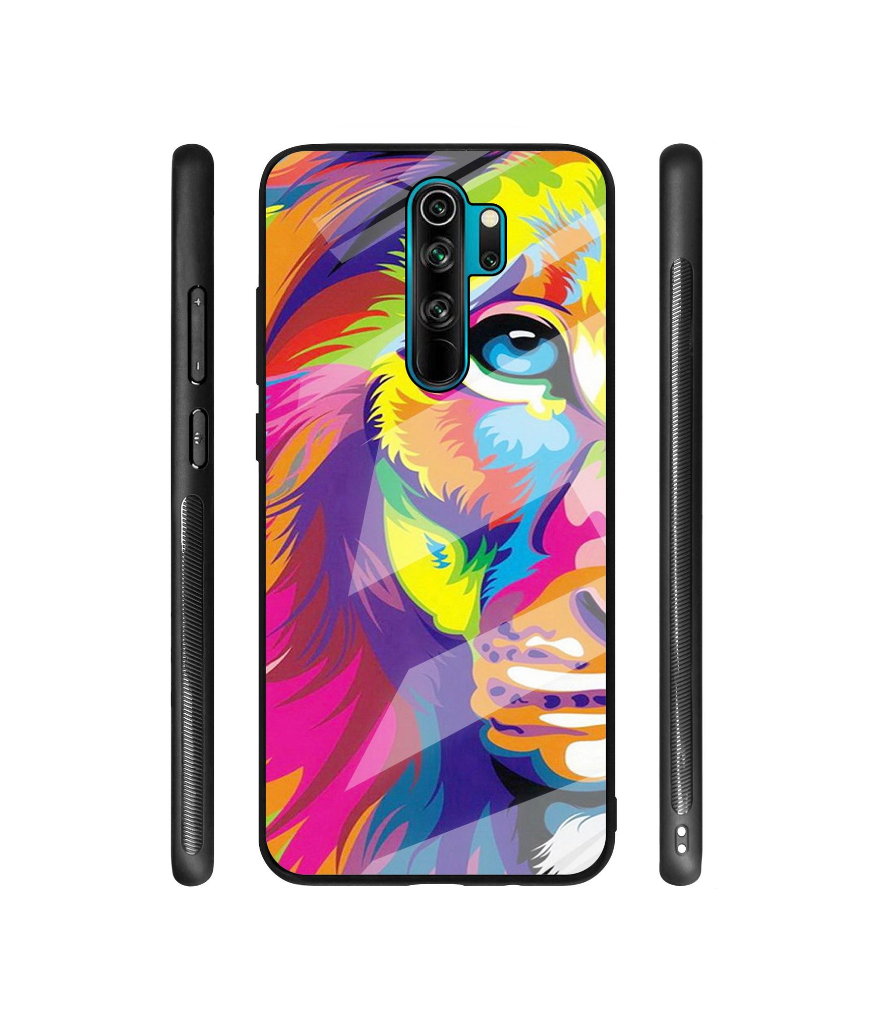 Lion Designer Printed Glass Cover for Mi Redmi Note 8 Pro