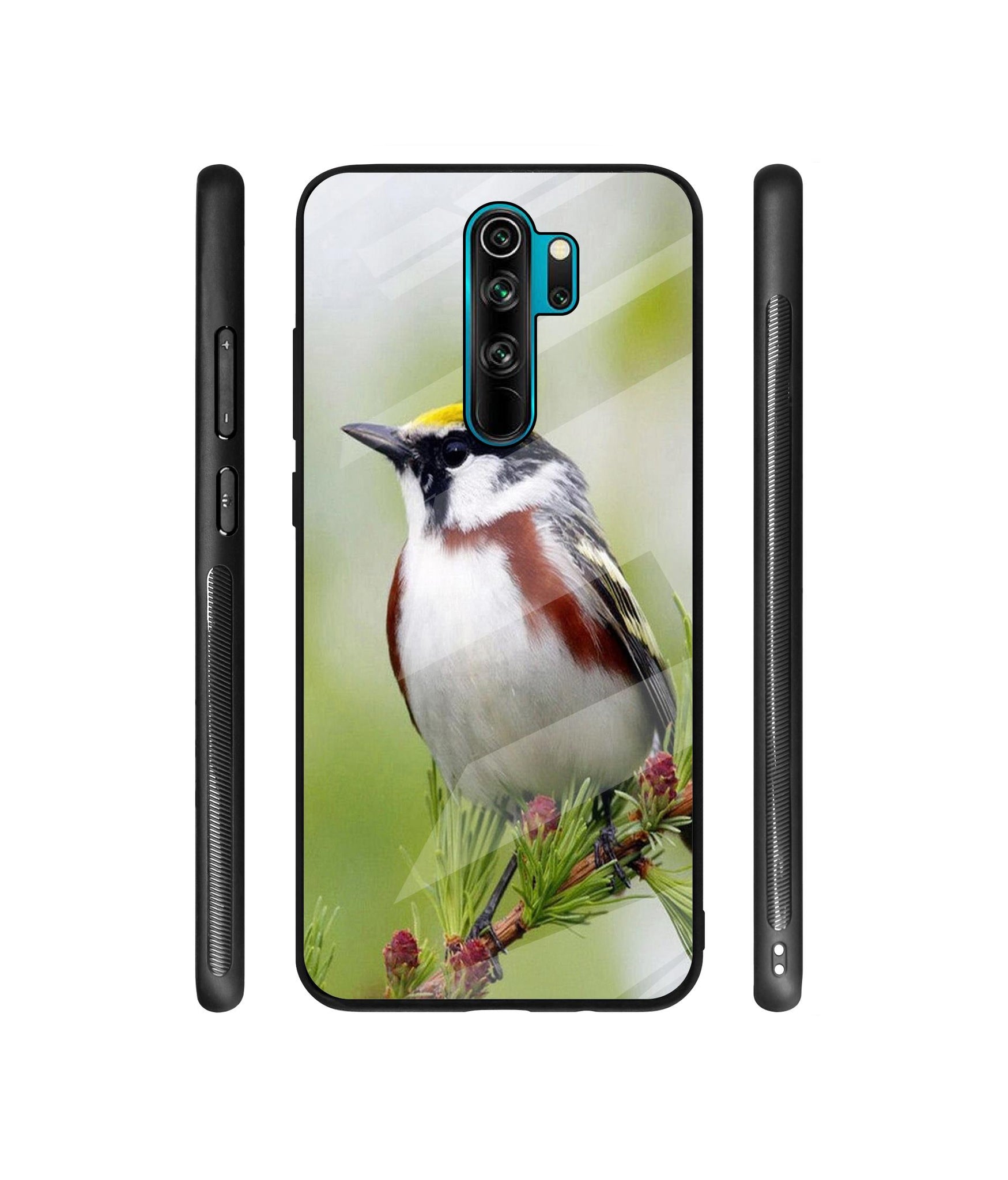 Bird Pattern Designer Printed Glass Cover for Mi Redmi Note 8 Pro