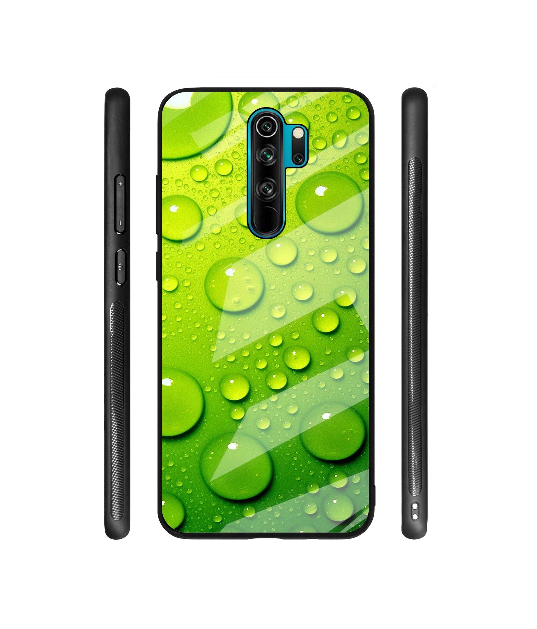 Green Bubbles Designer Printed Glass Cover for Mi Redmi Note 8 Pro