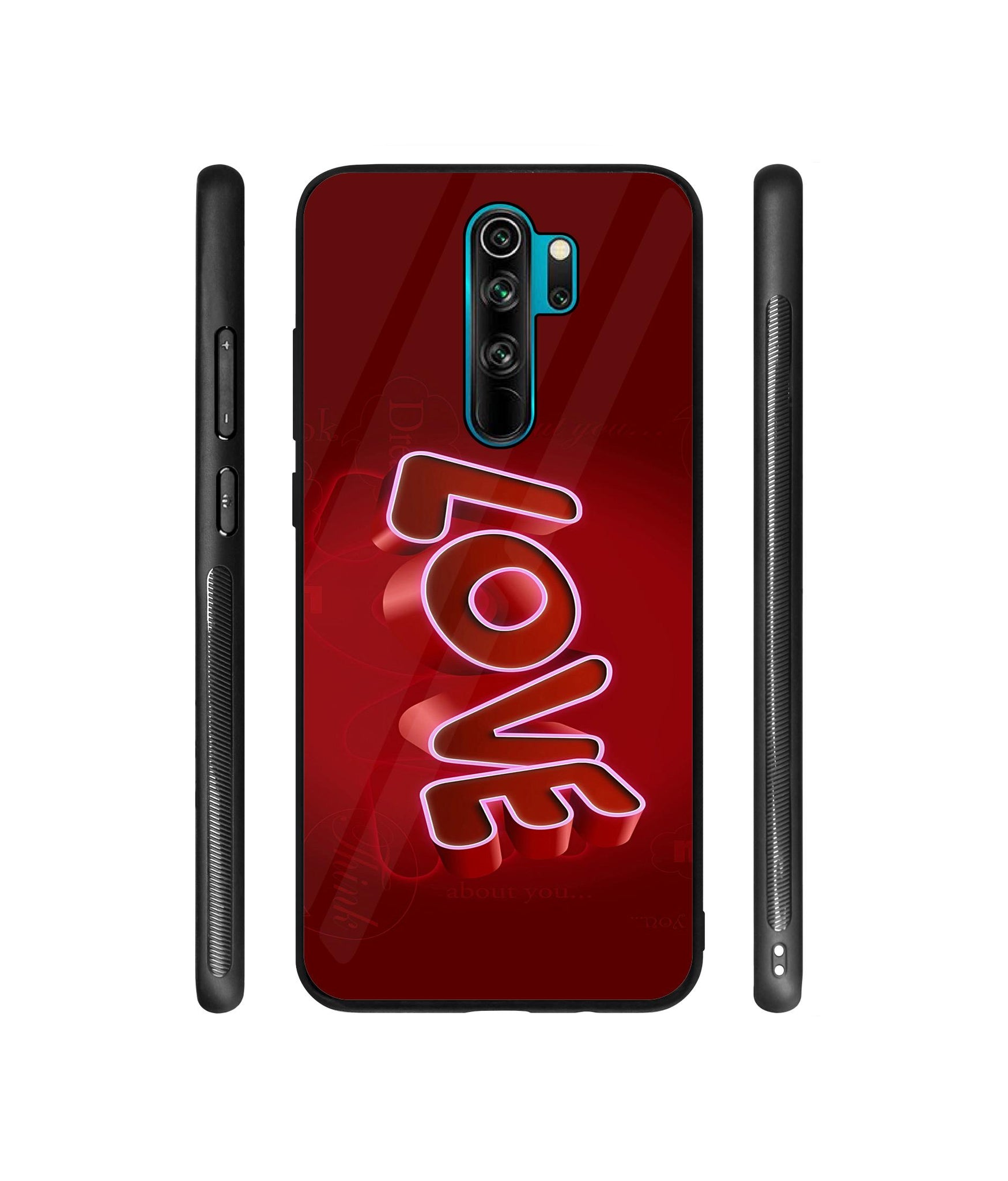 Love 3D Pattern Designer Printed Glass Cover for Mi Redmi Note 8 Pro