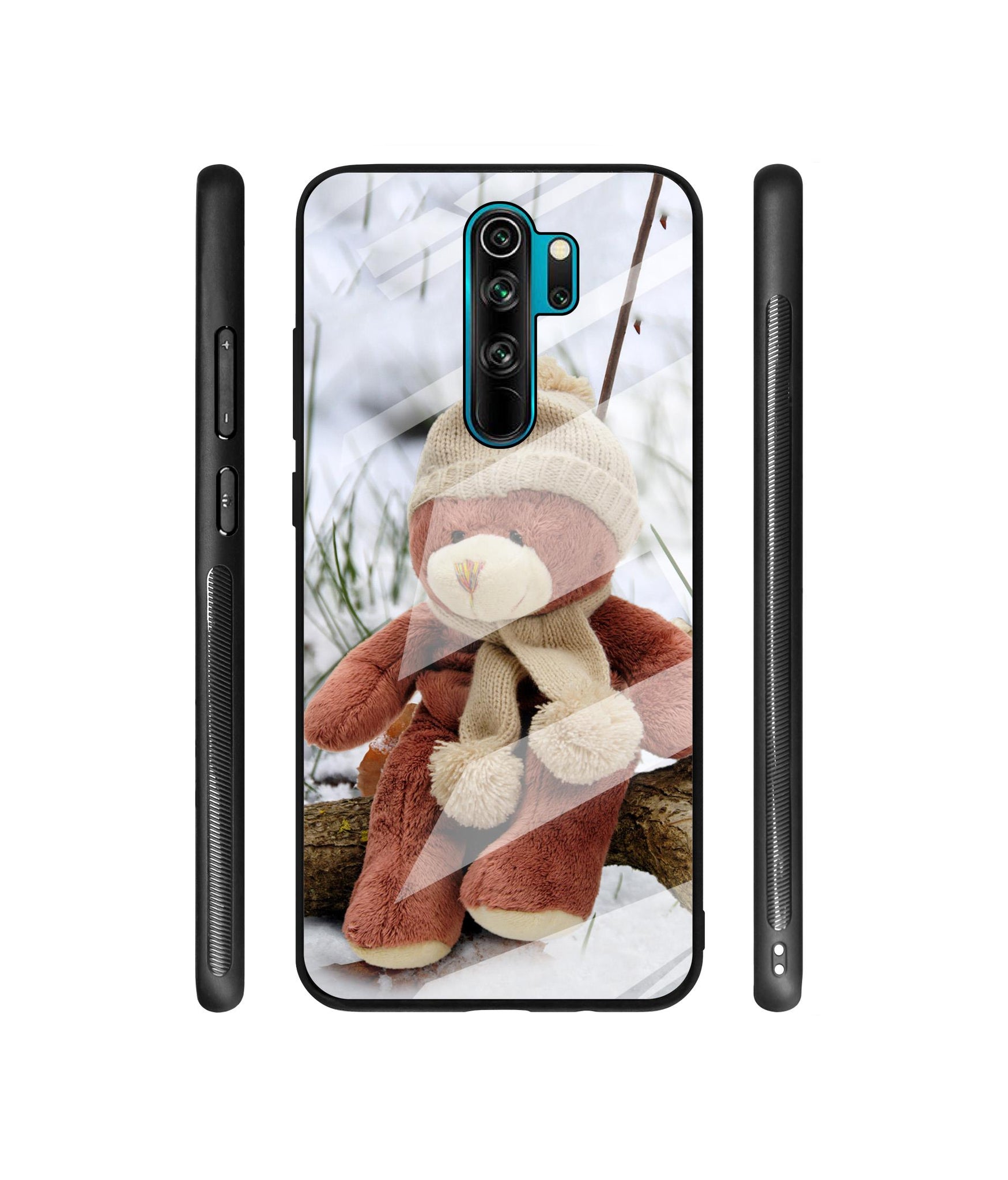 Woolen Bear Designer Printed Glass Cover for Mi Redmi Note 8 Pro