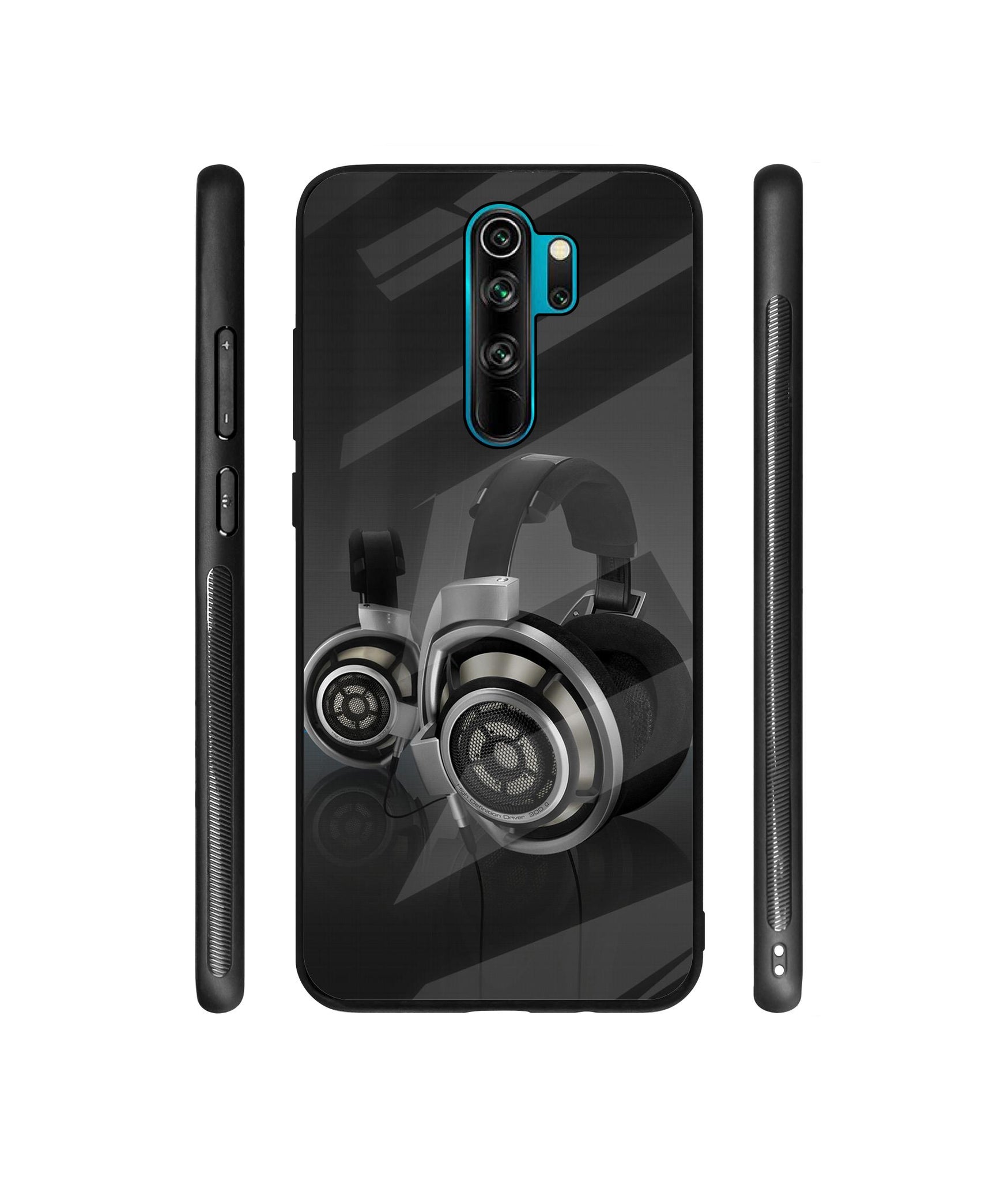 Head Phone Designer Printed Glass Cover for Mi Redmi Note 8 Pro