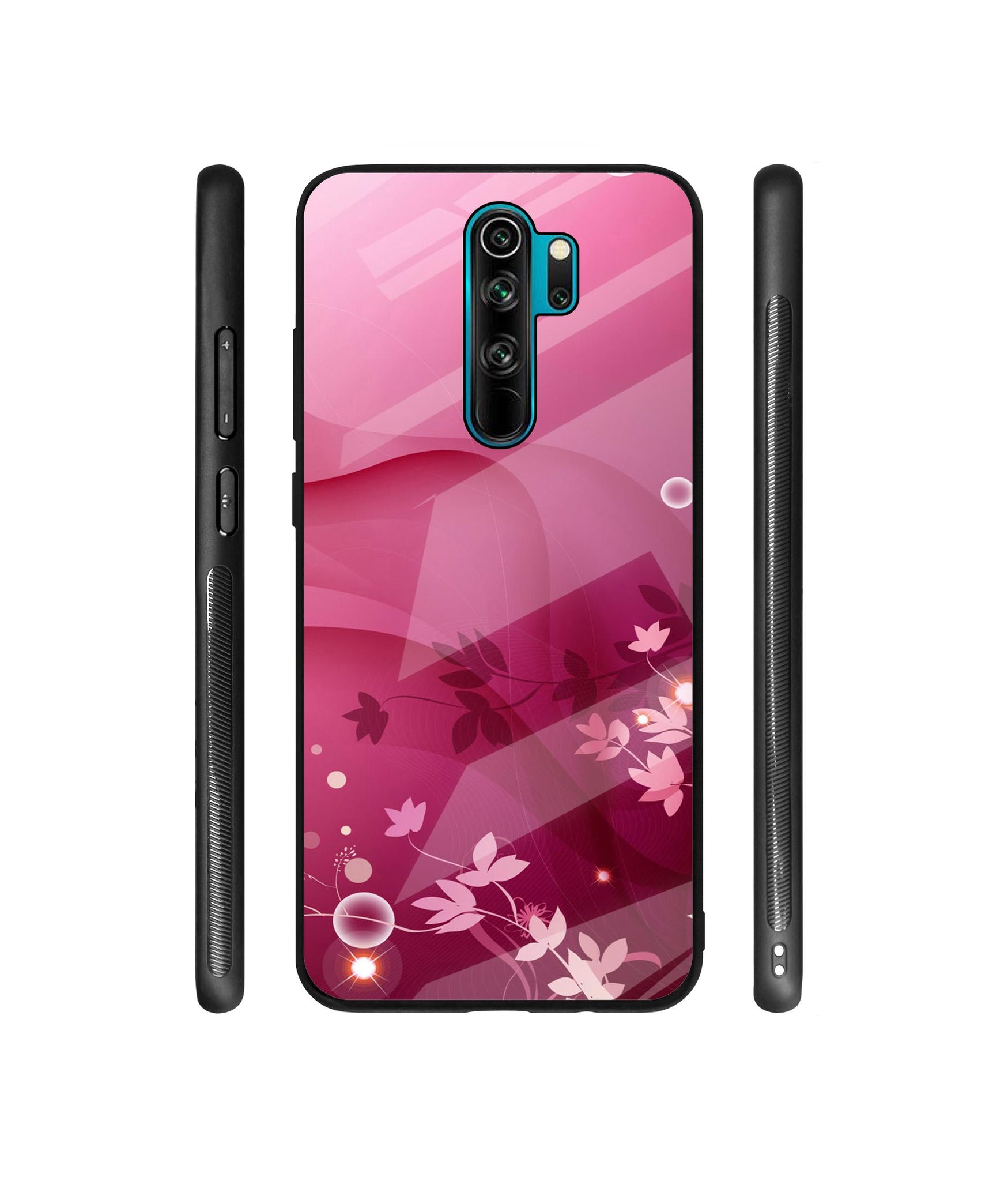 Pink Abstract Designer Printed Glass Cover for Mi Redmi Note 8 Pro