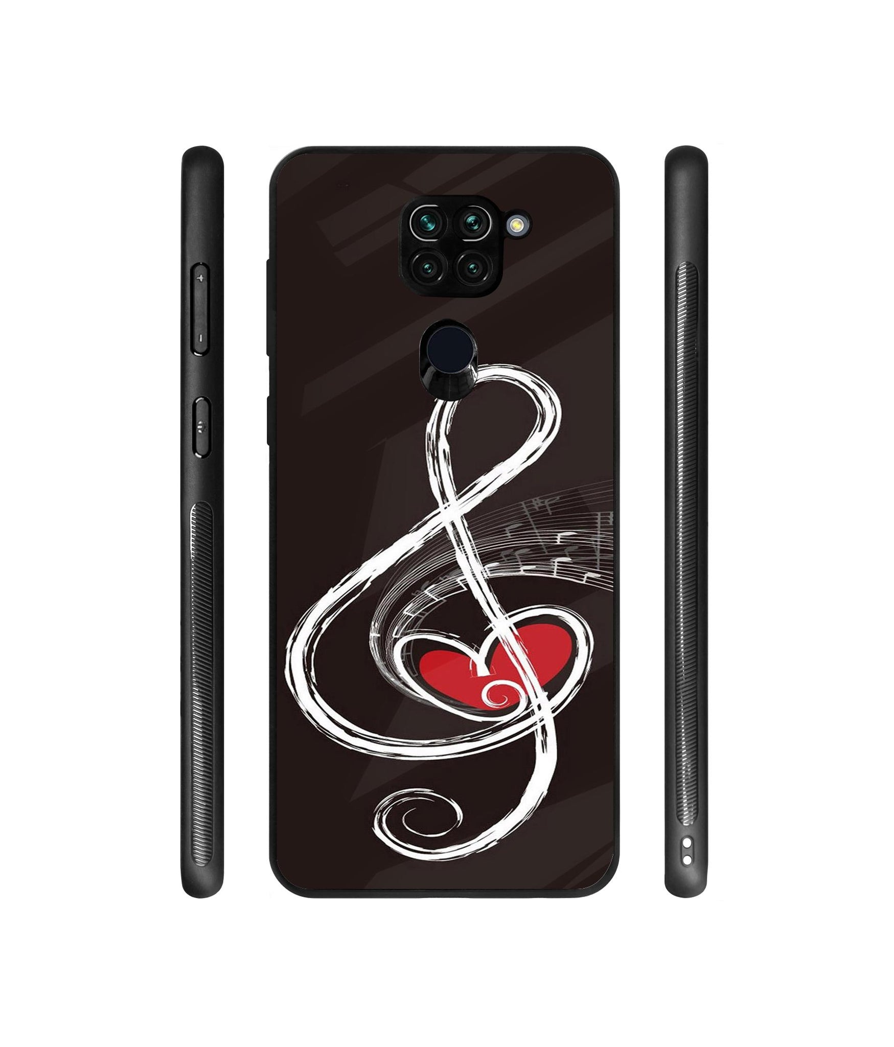 Love Note Music Designer Printed Glass Cover for Mi Redmi Note 9