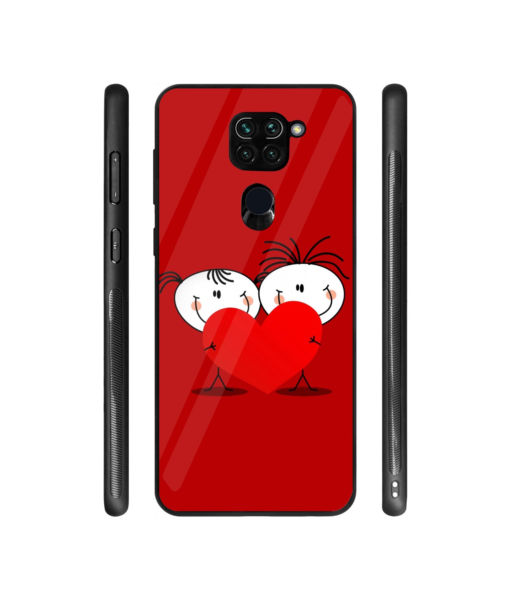 Valentines Day Designer Printed Glass Cover for Mi Redmi Note 9